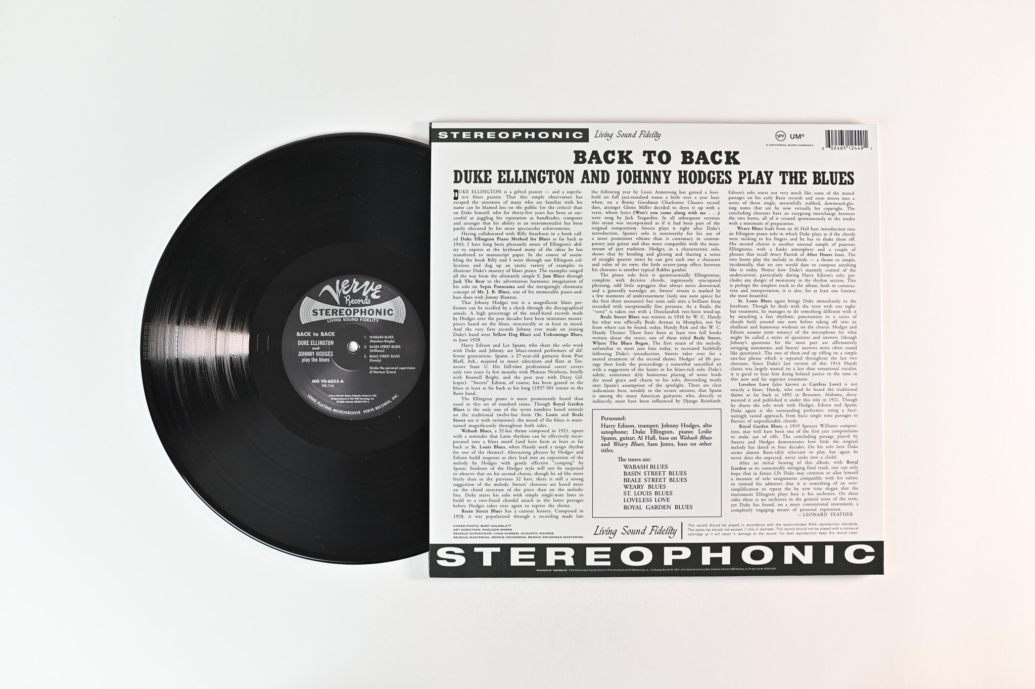 Duke Ellington - Back To Back (Duke Ellington And Johnny Hodges Play The Blues) on Verve Acoustic Sound Series 180 Gram Reissue