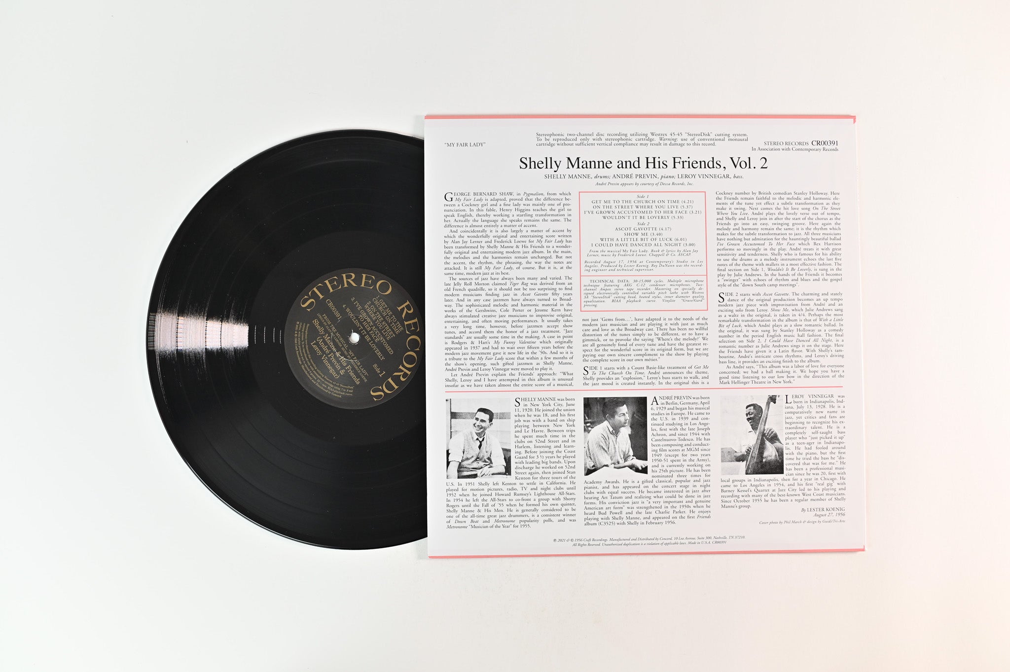 Shelly Manne & His Friends - Modern Jazz Performances Of Songs From My Fair Lady Craft Recordings 180 Gram Reissue