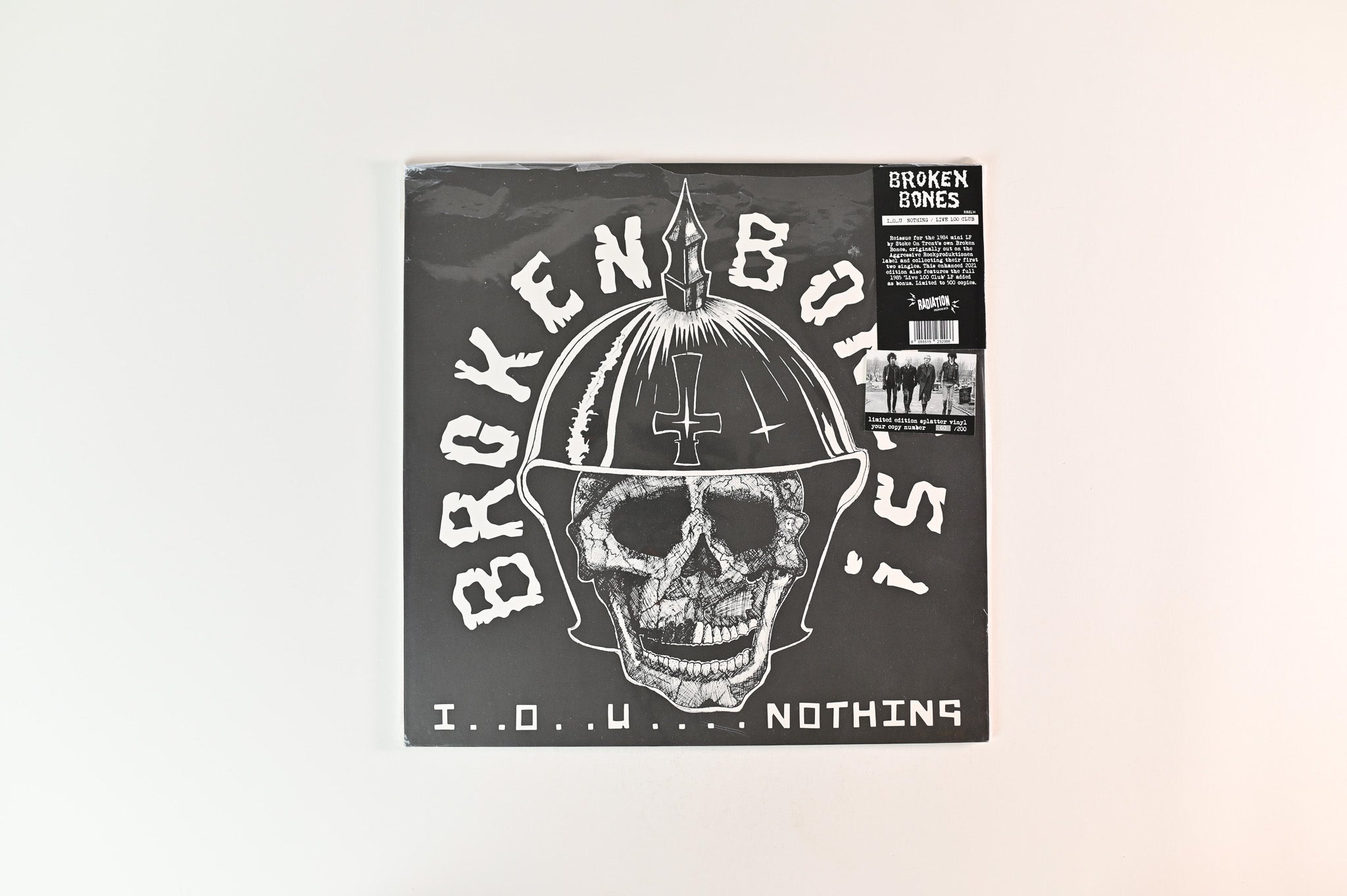 Broken Bones - I . . O . . U . . . . Nothing / Live 100 Club on Radiation Reissues Ltd Numbered White w/ Red Splatter Reissue