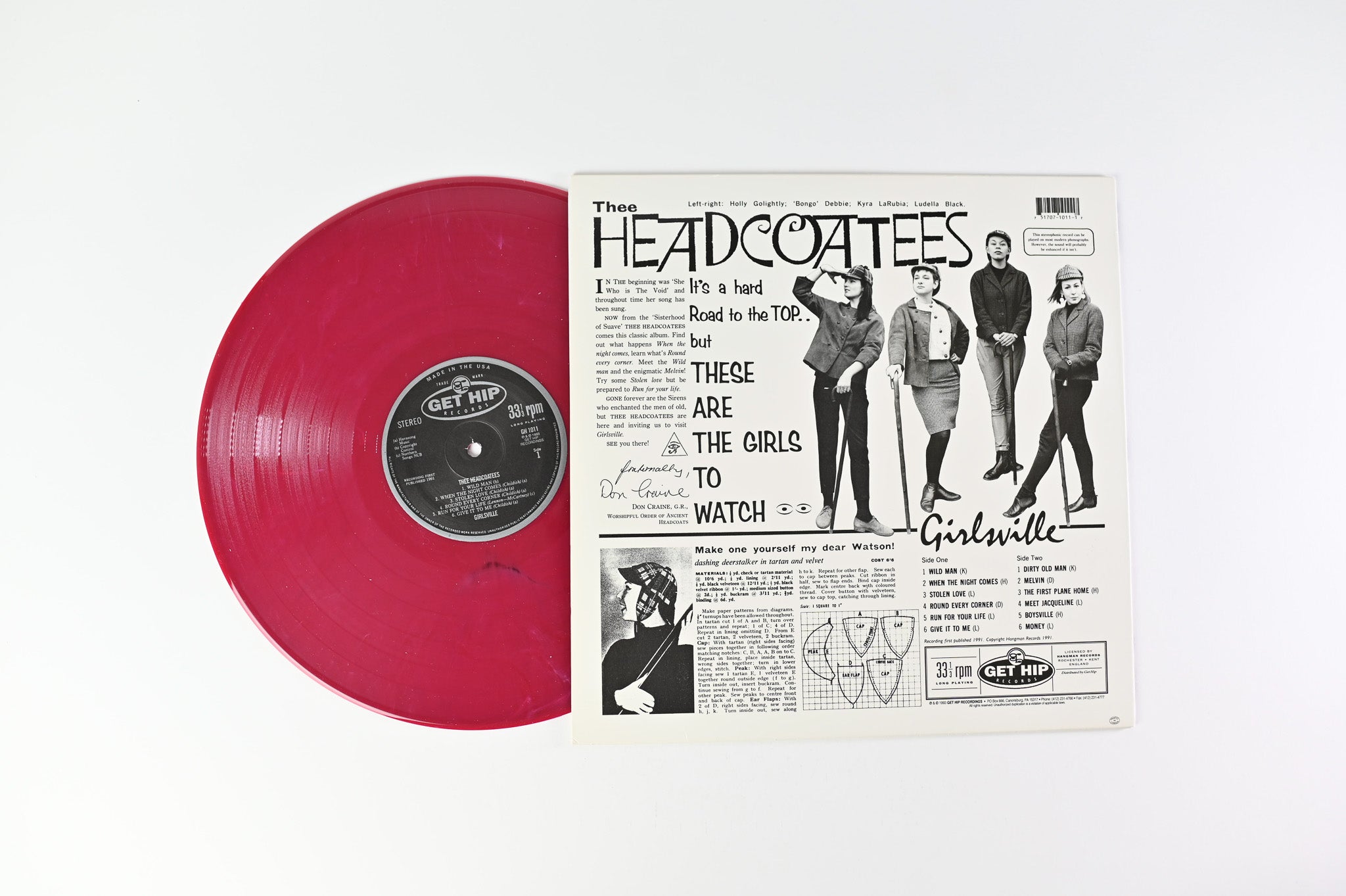 Thee Headcoatees - Girlsville on Get Hip Recordings Reissue on Opaque Red Marbled Vinyl