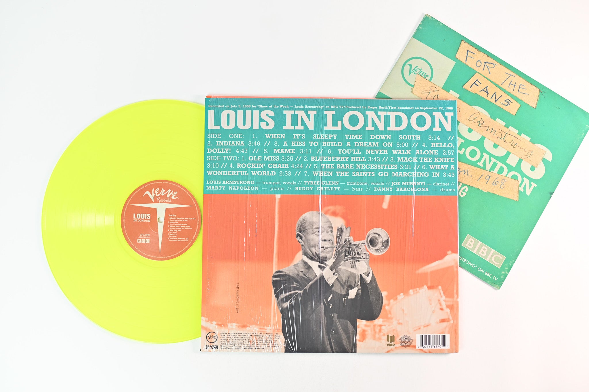 Louis Armstrong - Louis In London on Verve Vinyl Me Please Translucent Highlighter Yellow