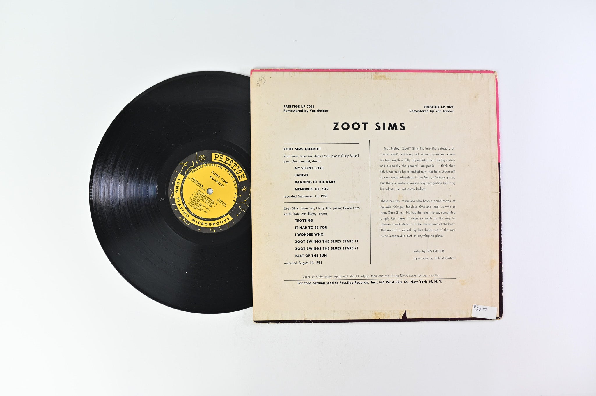 Zoot Sims - Quartets on Prestige PRLP 7026 1956 pressing