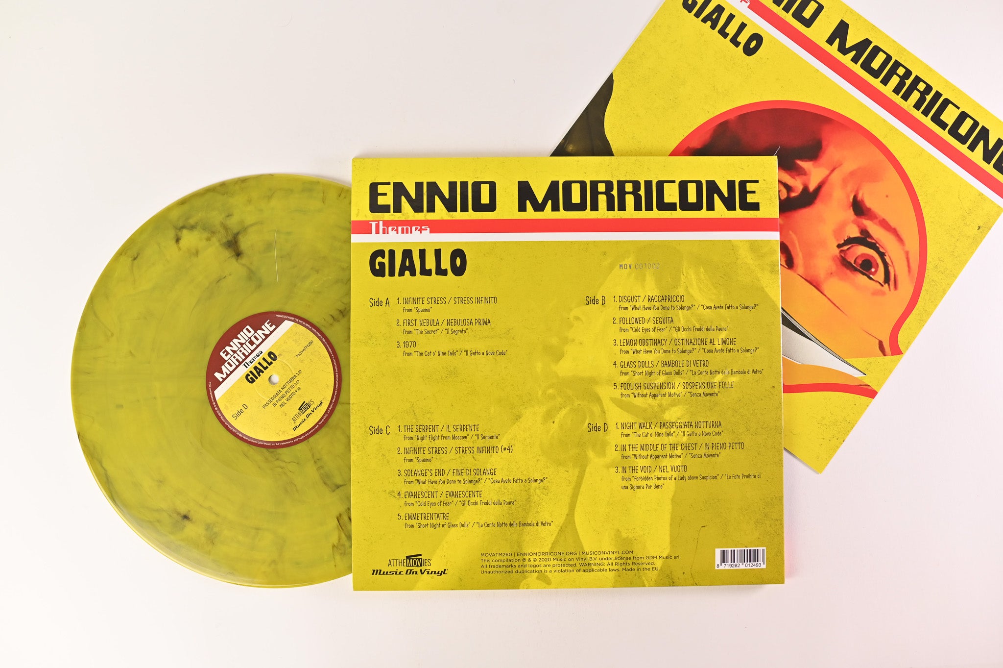 Ennio Morricone - Giallo on Music On Vinyl Ltd. Numbered Giallo & Black Marbled Vinyl