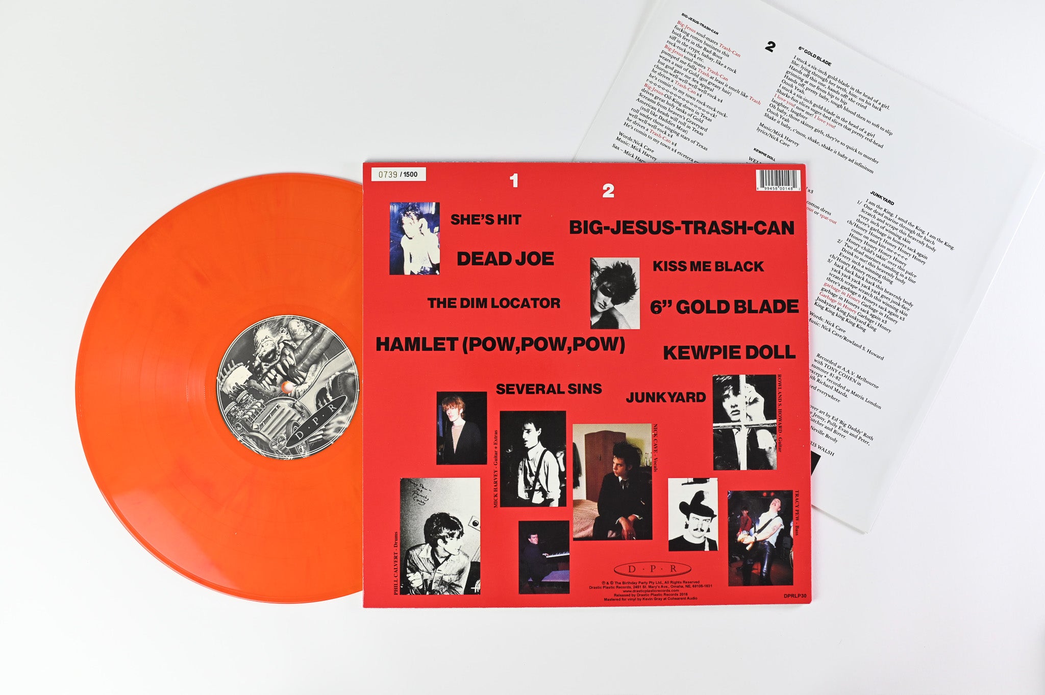 The Birthday Party - Junkyard on Drastic Plastic Numbered Reissue Orange/Red Swirl Vinyl