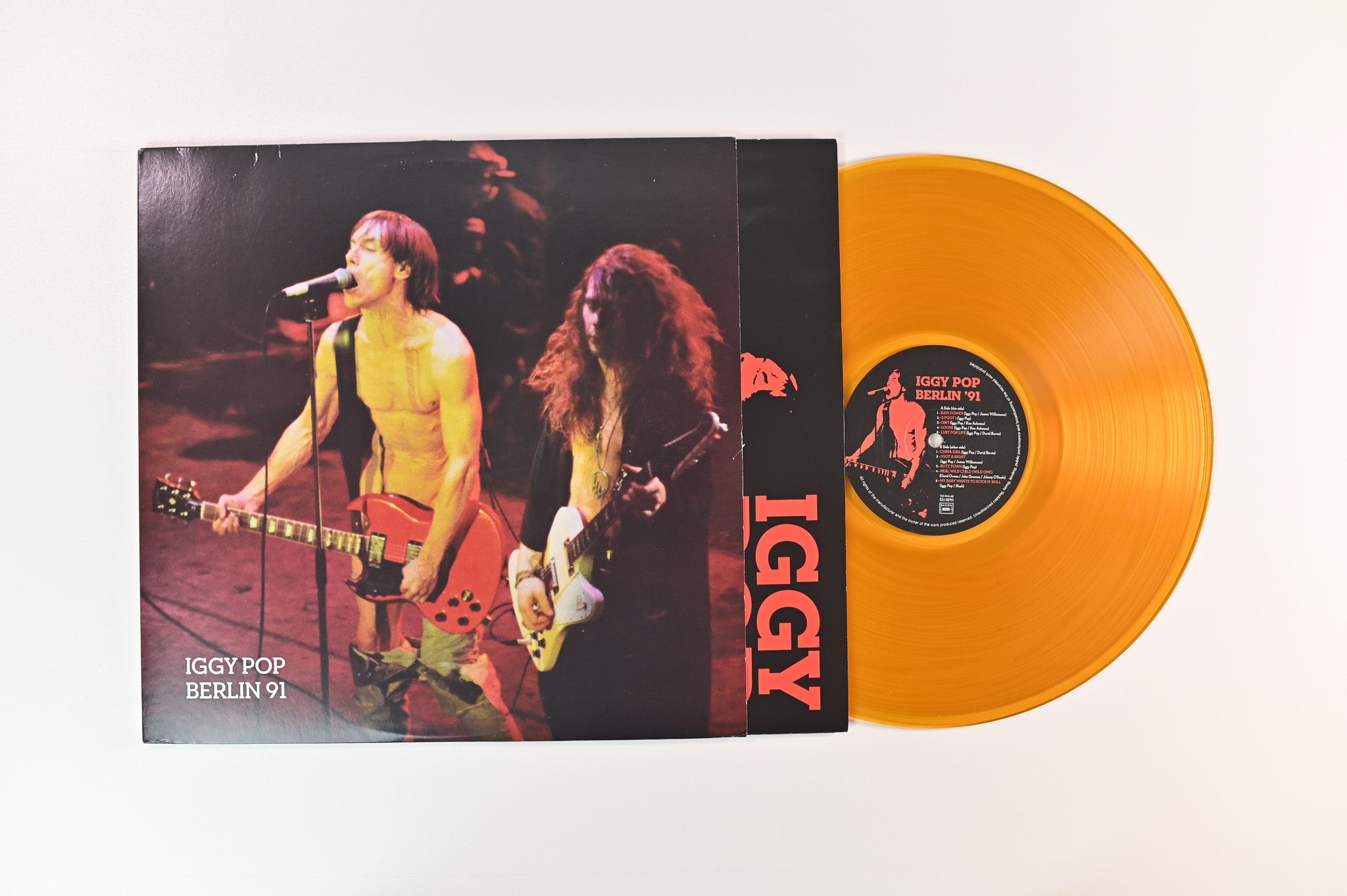 Iggy Pop - Berlin 91 on Revenge Records - Clear & Orange Vinyl