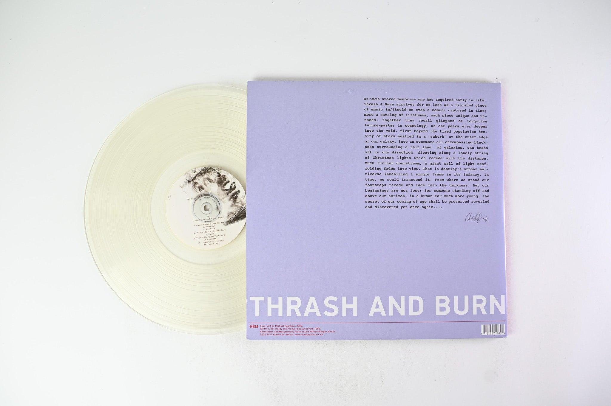 Ariel Pink – Thrash And Burn on Human Ear Music - Clear Vinyl