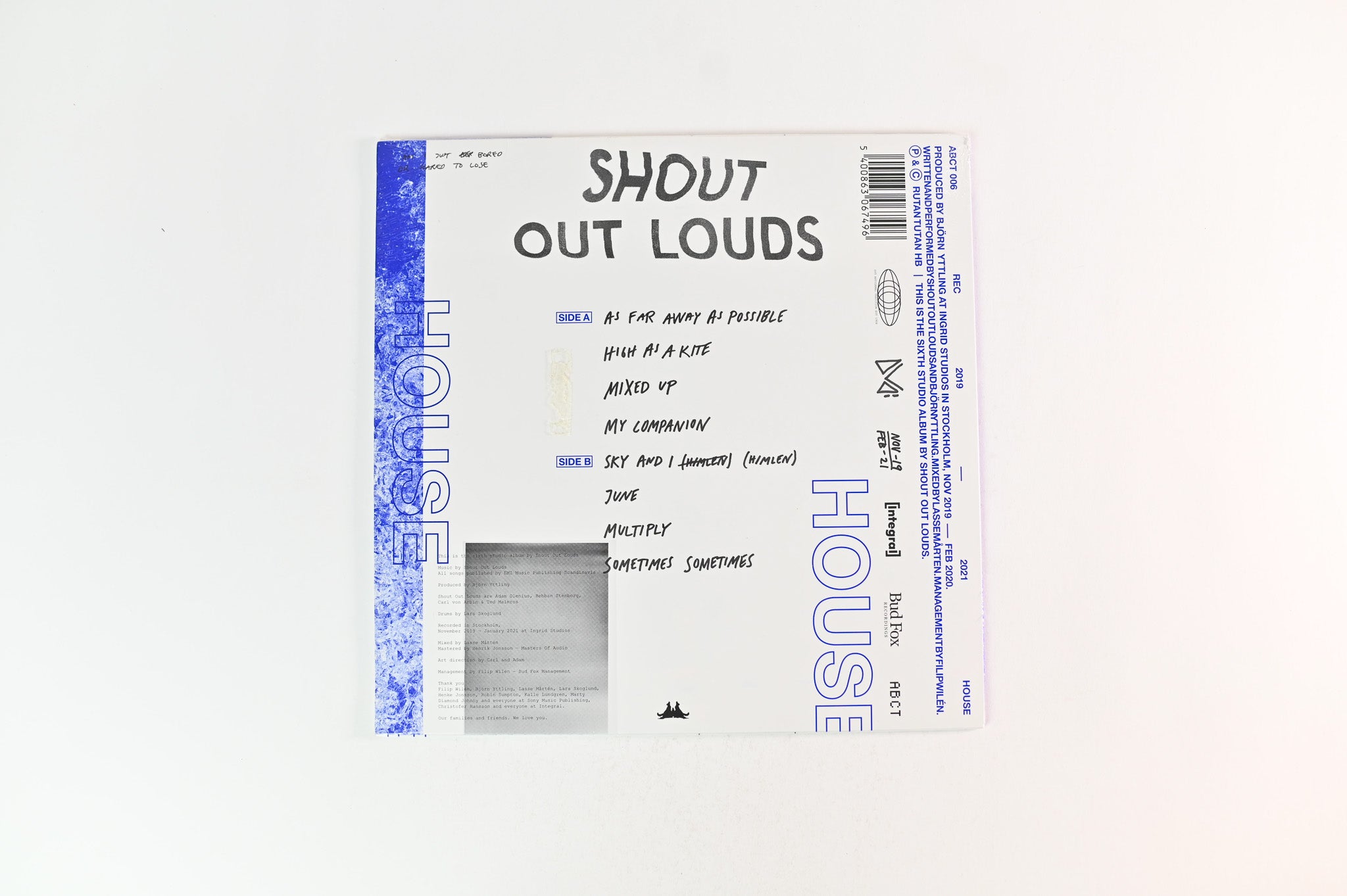 Shout Out Louds - House on Bud Fox Sealed