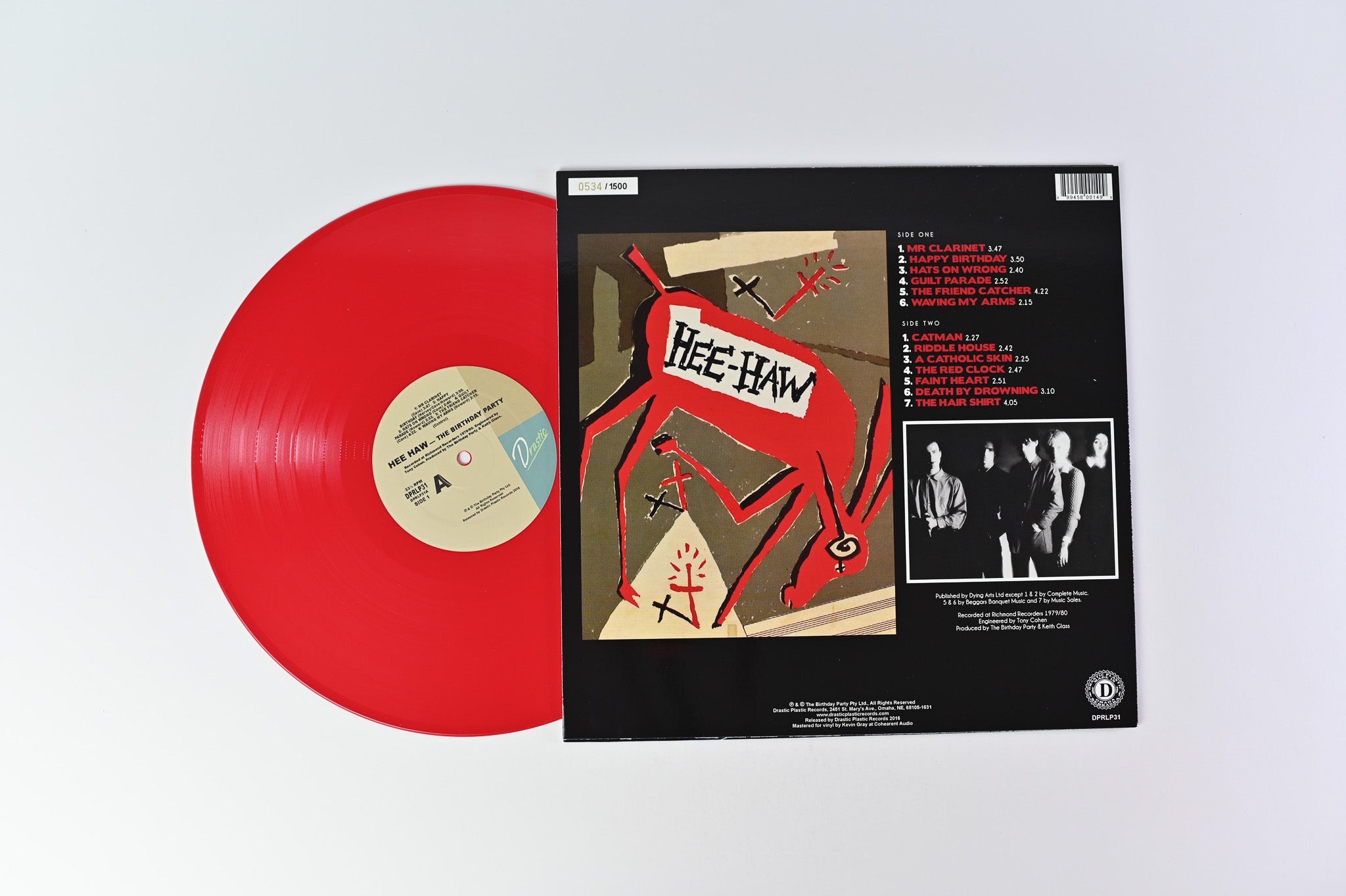 The Birthday Party - Hee-Haw on Drastic Plastic Ltd Numbered Red Opaque Reissue