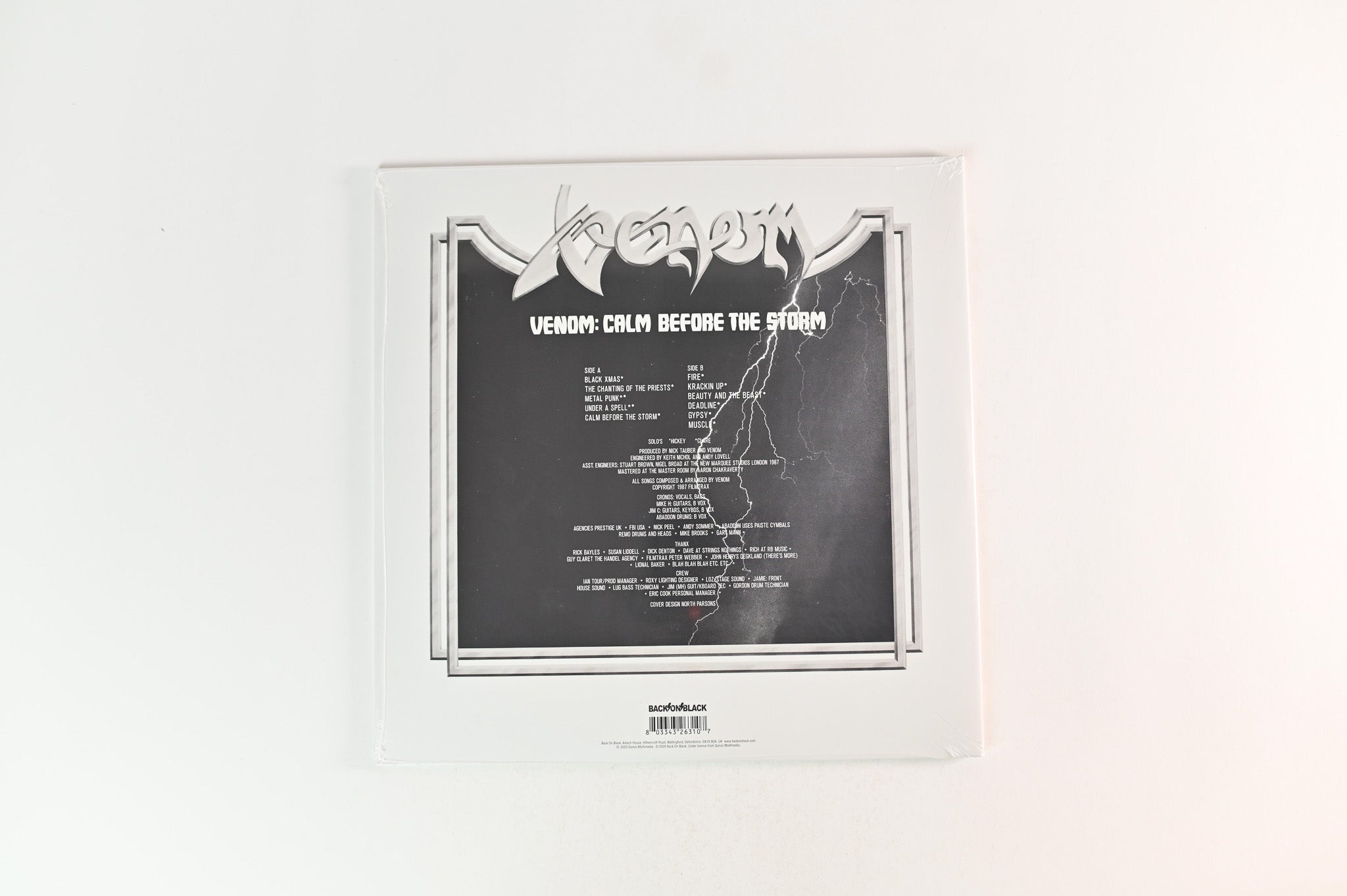 Venom - Calm Before The Storm on Back on Black Ltd Clear Vinyl Reissue Sealed