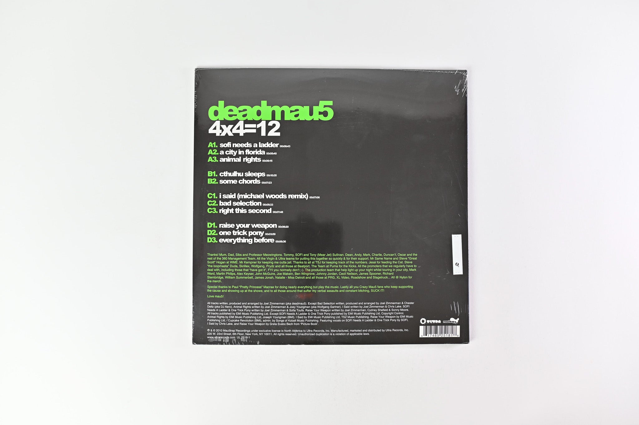 Deadmau5 - 4x4=12 on Ultra Music SEALED