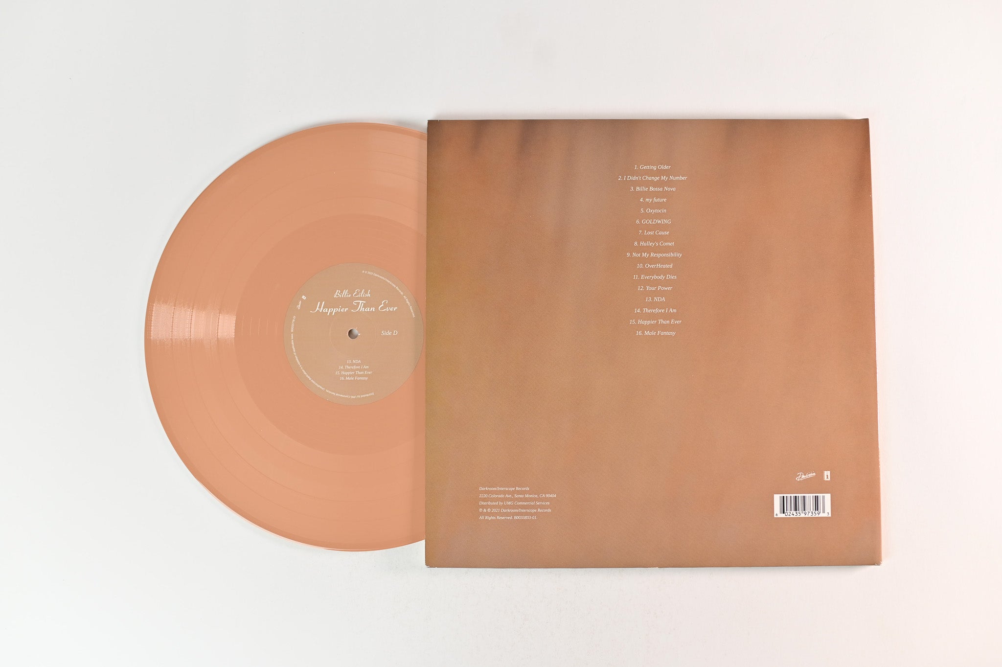 Billie Eilish - Happier Than Ever on Darkroom Ltd Sienna Colored Vinyl