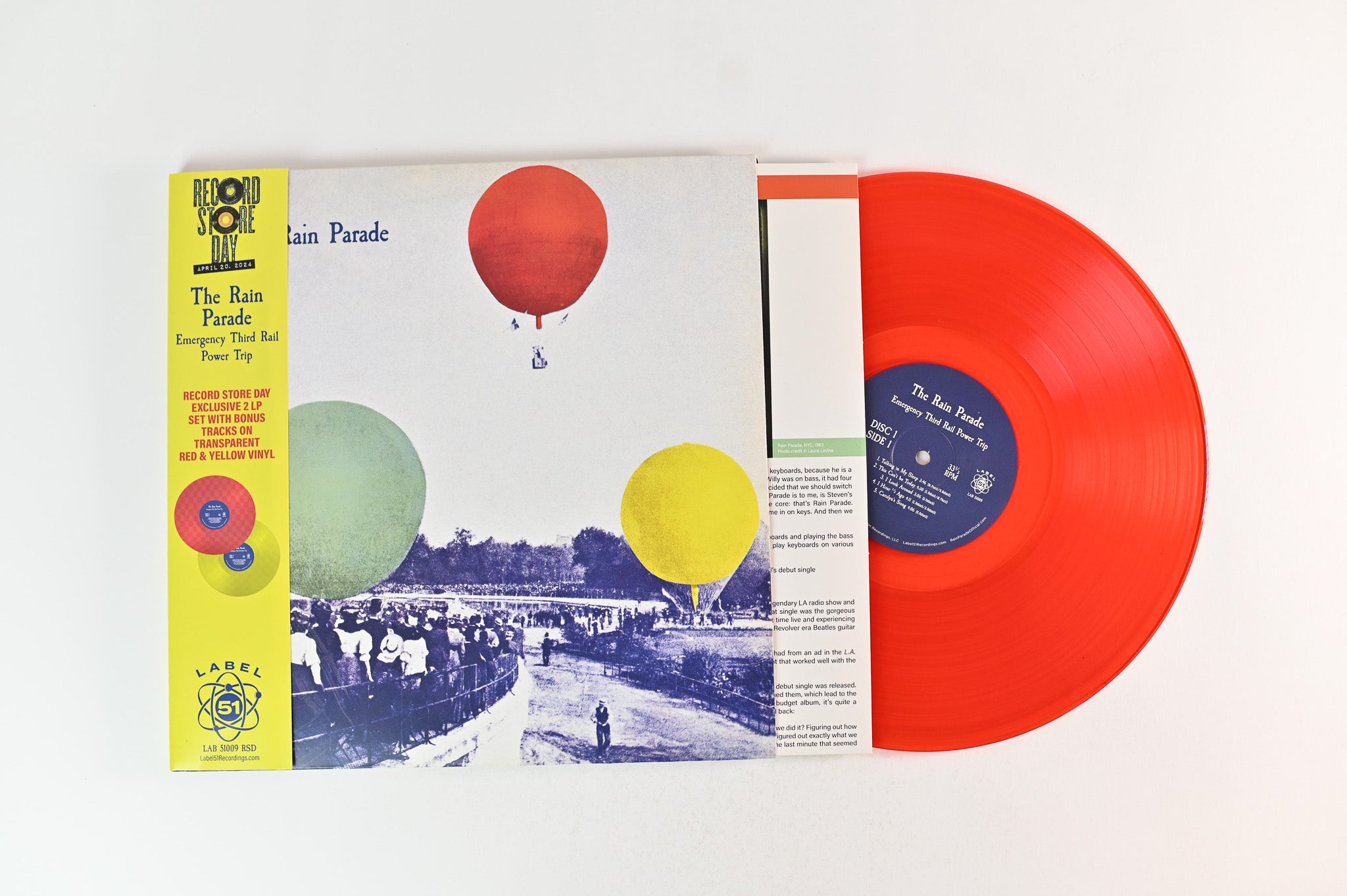 Rain Parade - Emergency Third Rail Power Trip on Label 51 RSD 2024 Ltd Red / Yellow Vinyl Reissue