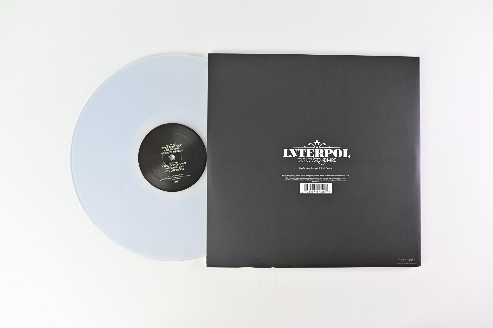 Interpol - Our Love To Admire on Capitol Records Ltd. Reissue Clear & Smoky White Vinyl