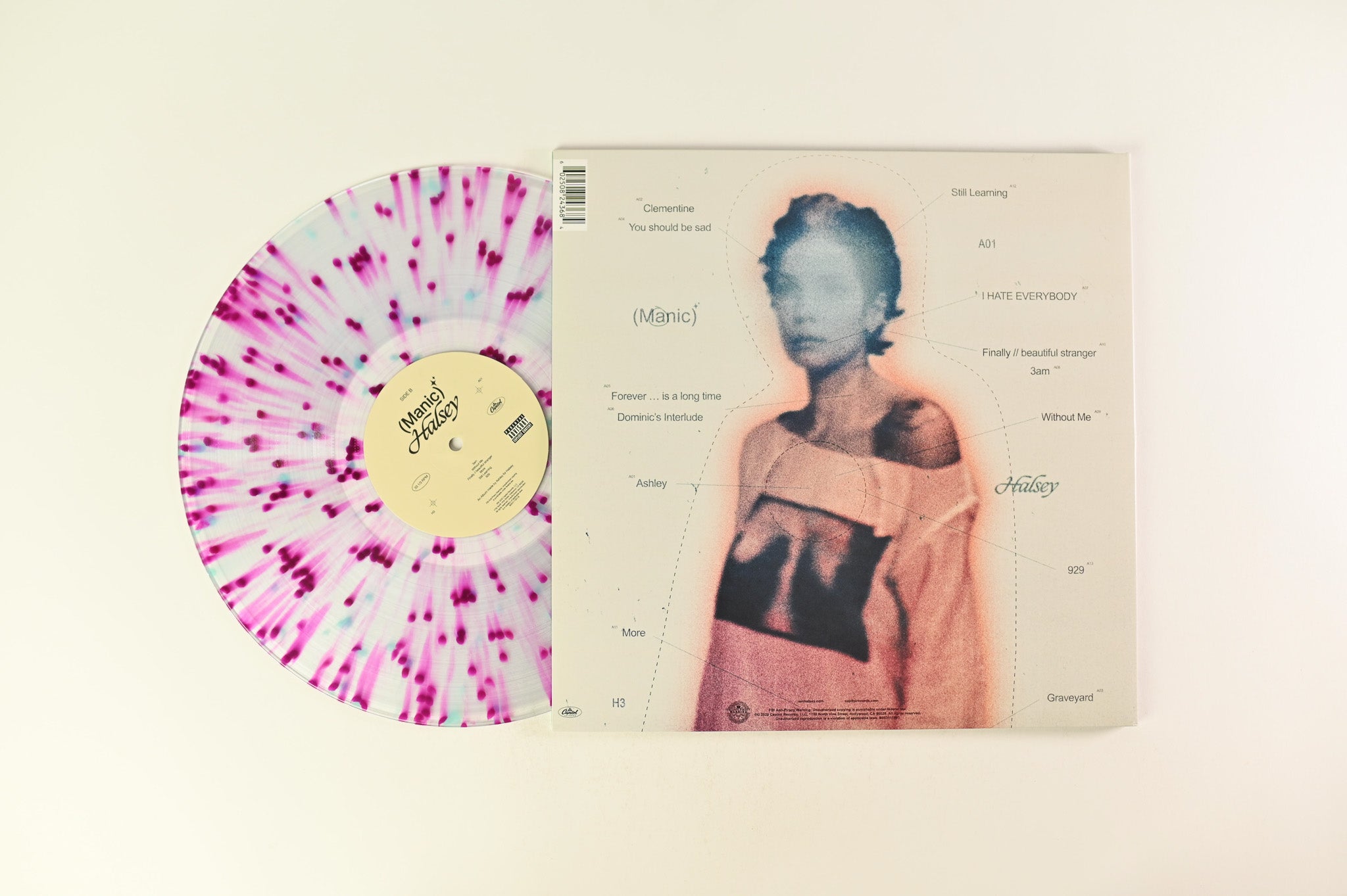 Halsey - Manic on Capitol Ltd. Clear w/ Pink & Blue Splatter