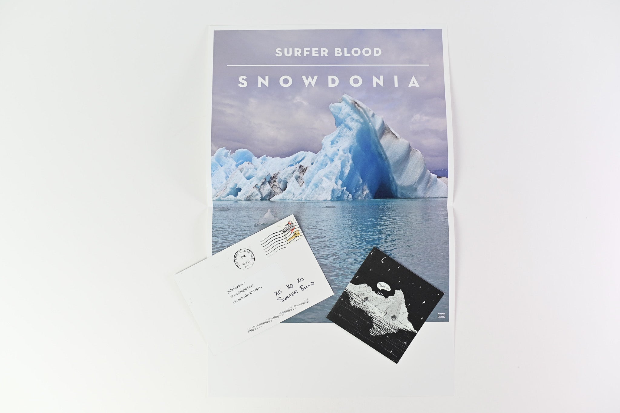 Surfer Blood - Snowdonia on Joyful Noise Ltd Blue & Clear with White Splatter