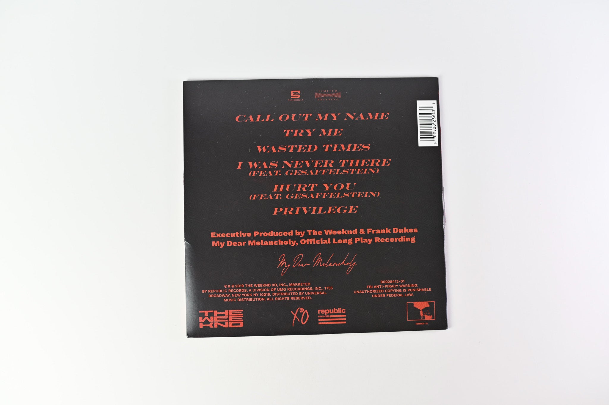 The Weeknd - My Dear Melancholy - Vinyl Record - Pre Order