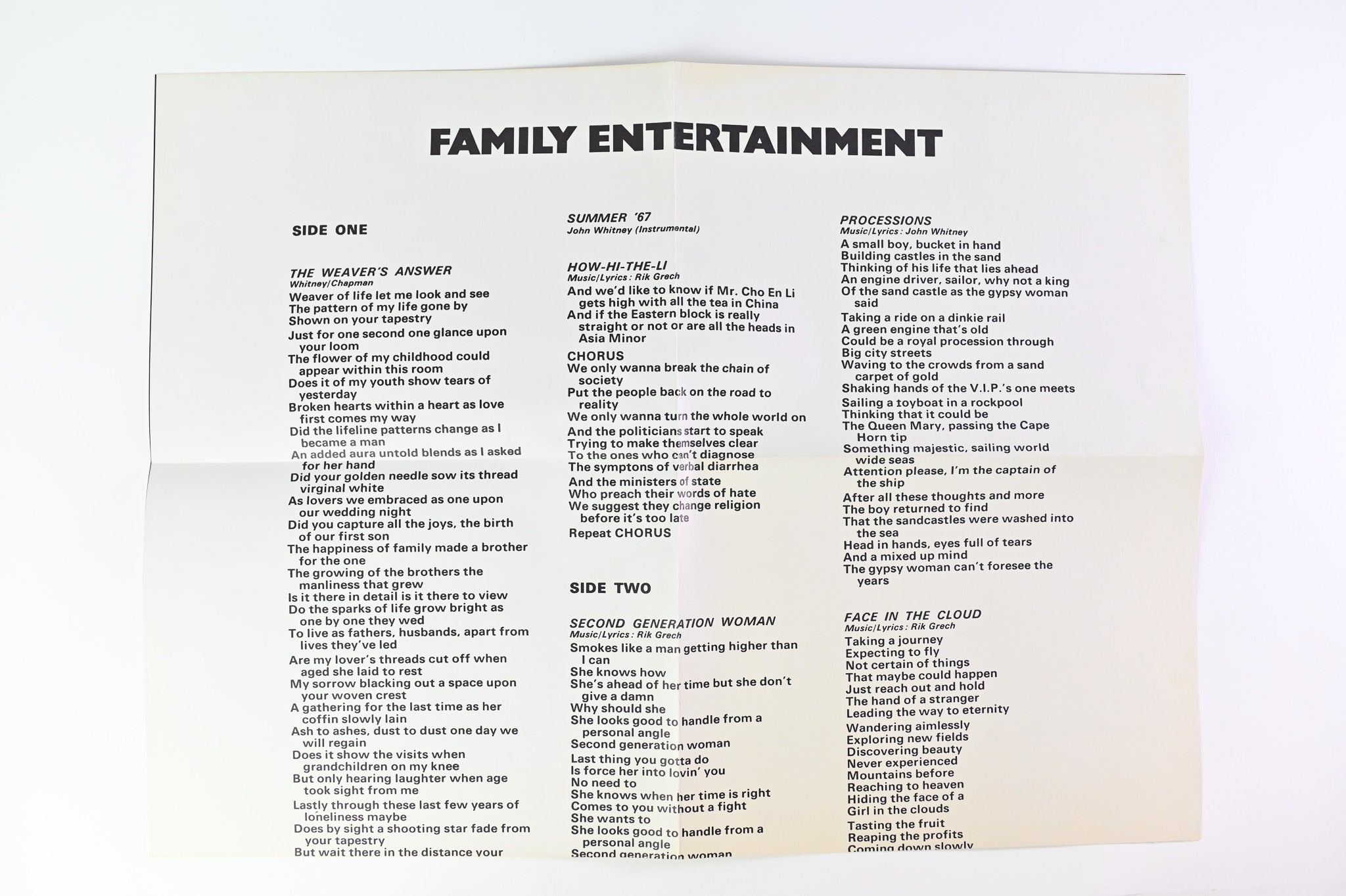 Family - Family Entertainment on Reprise Records