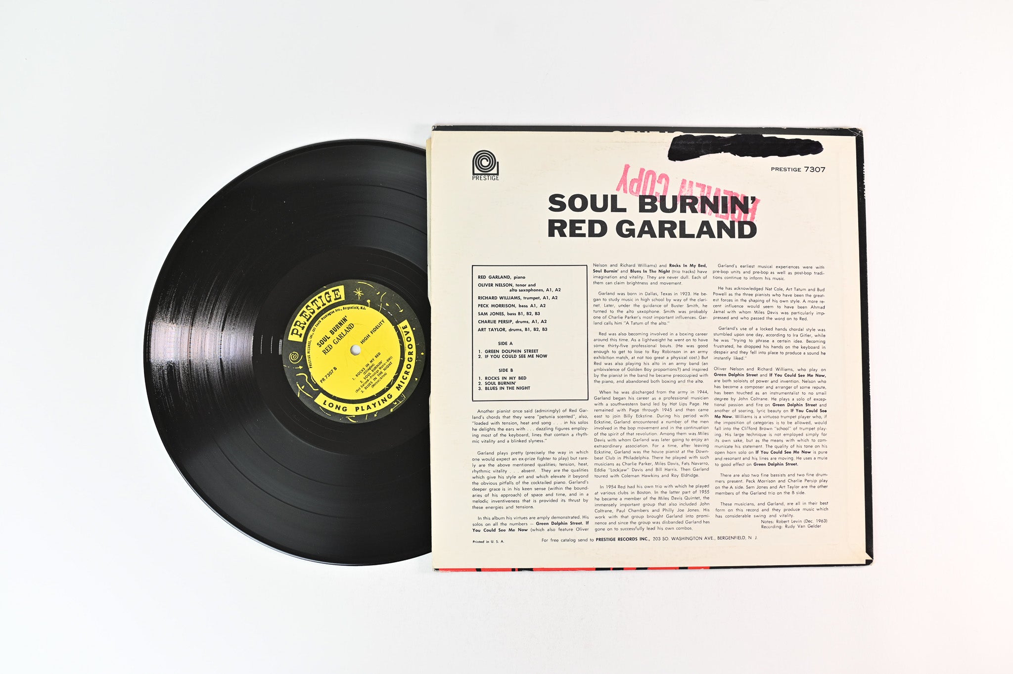 Red Garland - Soul Burnin' on Prestige Mono