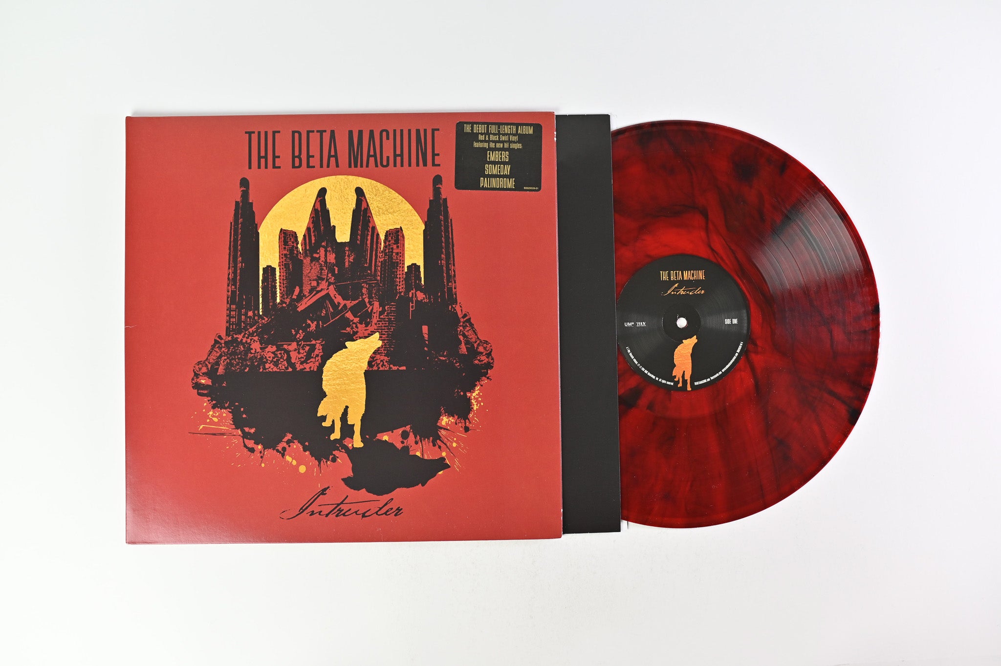 The Beta Machine - Intruder on T-Boy Records - Red Marble Swirl