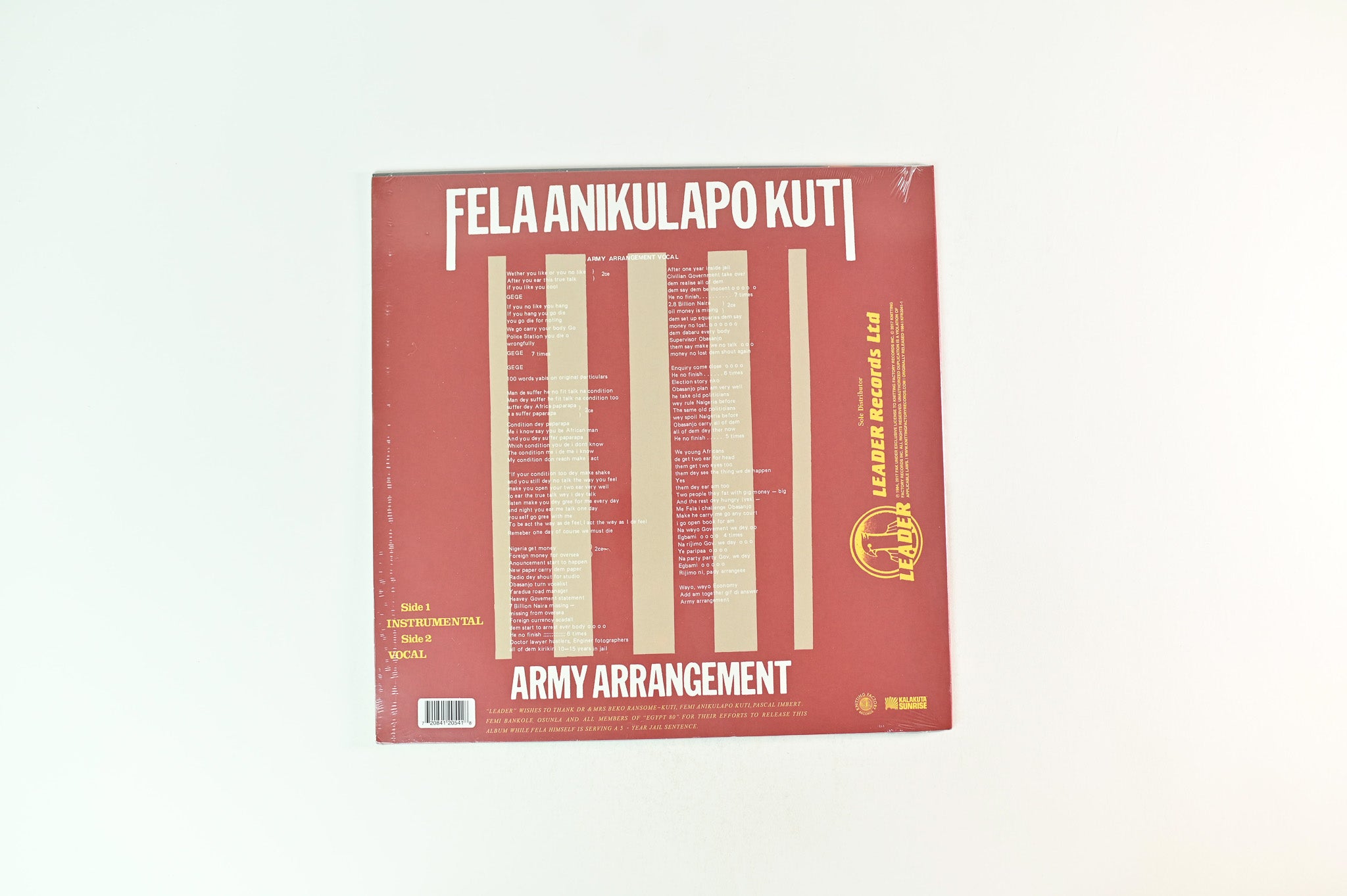 Fela Kuti - Army Arrangement on Kalakuta Knitting Factory Sealed