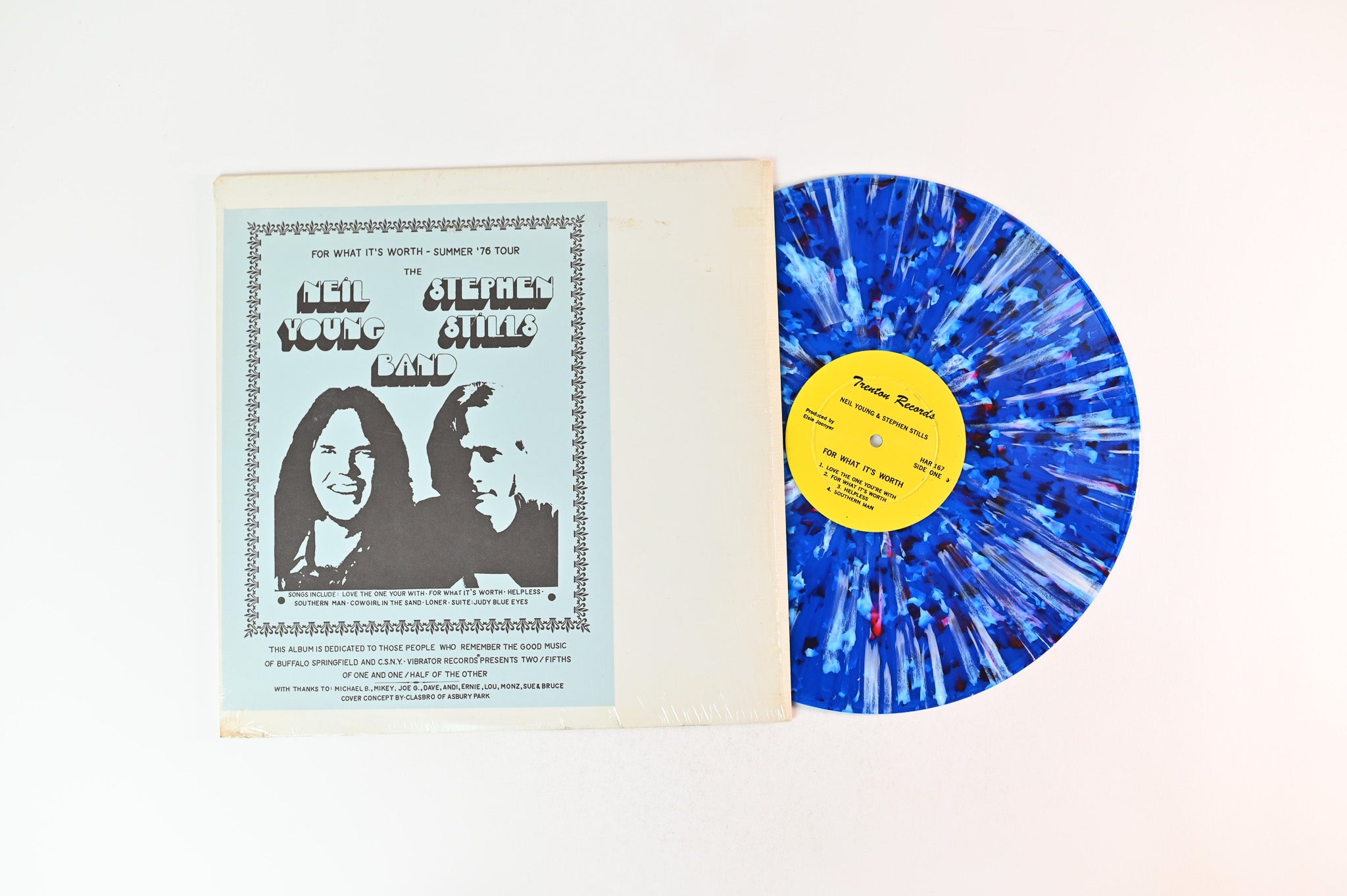 The Stills-Young Band - For What It's Worth - Summer '76 Tour Splatter Vinyl Unofficial Pressing