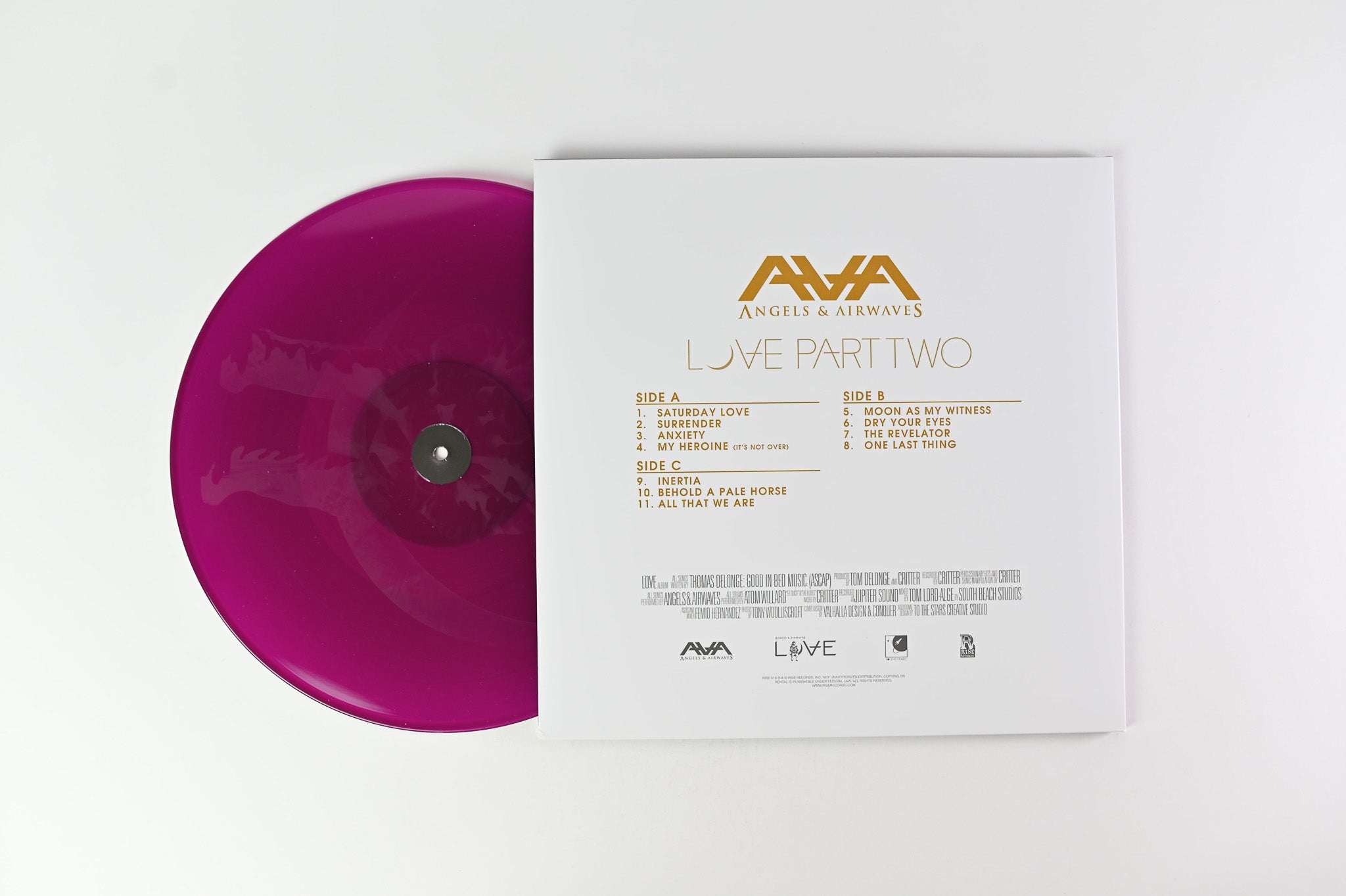 Angels & Airwaves - Love Part Two on Rise Ltd Etched Purple Grape Reissue