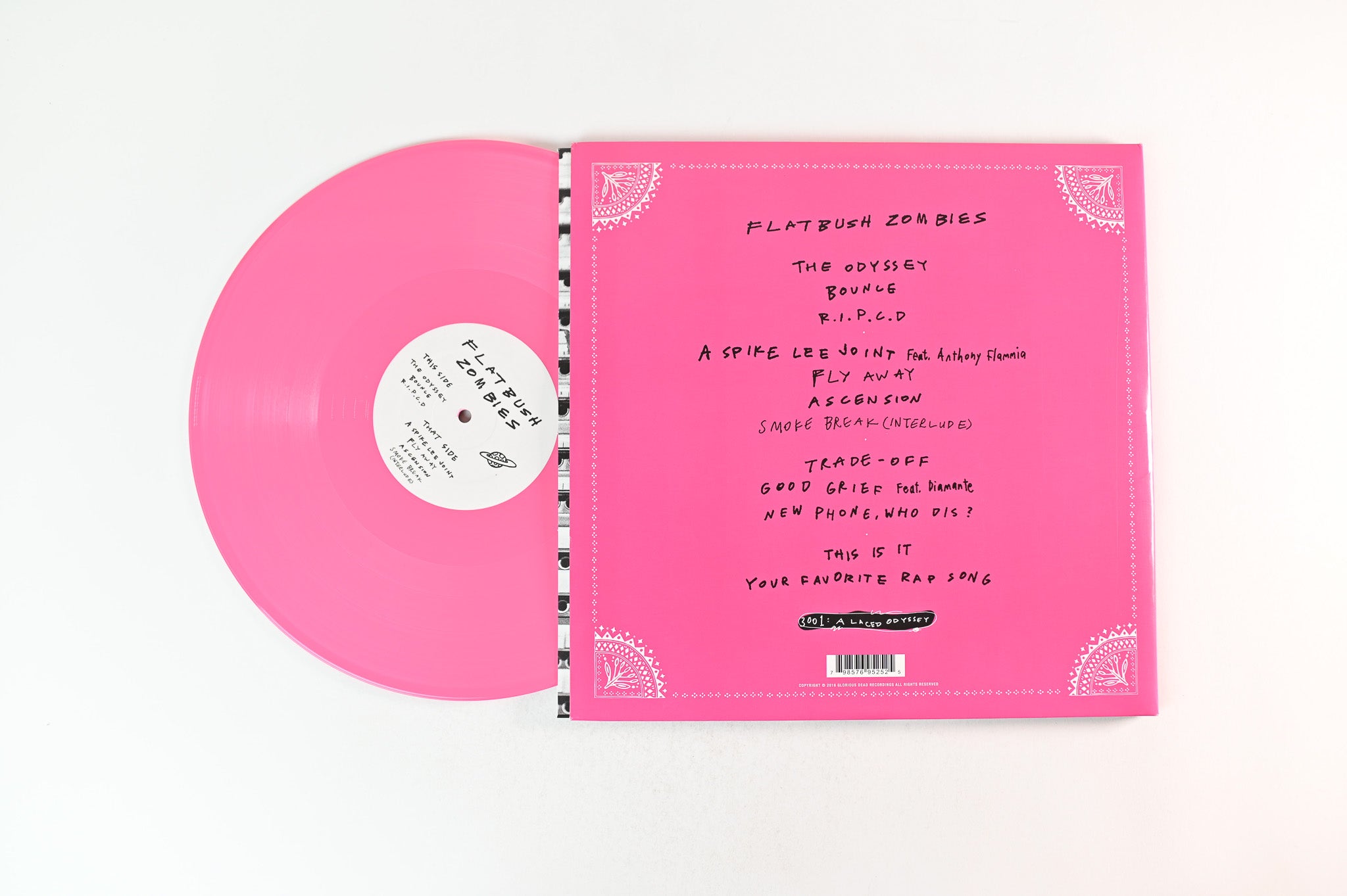 Flatbush Zombies - 3001: A Laced Odyssey on Glorious Dead Pink Vinyl With Certificate & Blotter Sheet