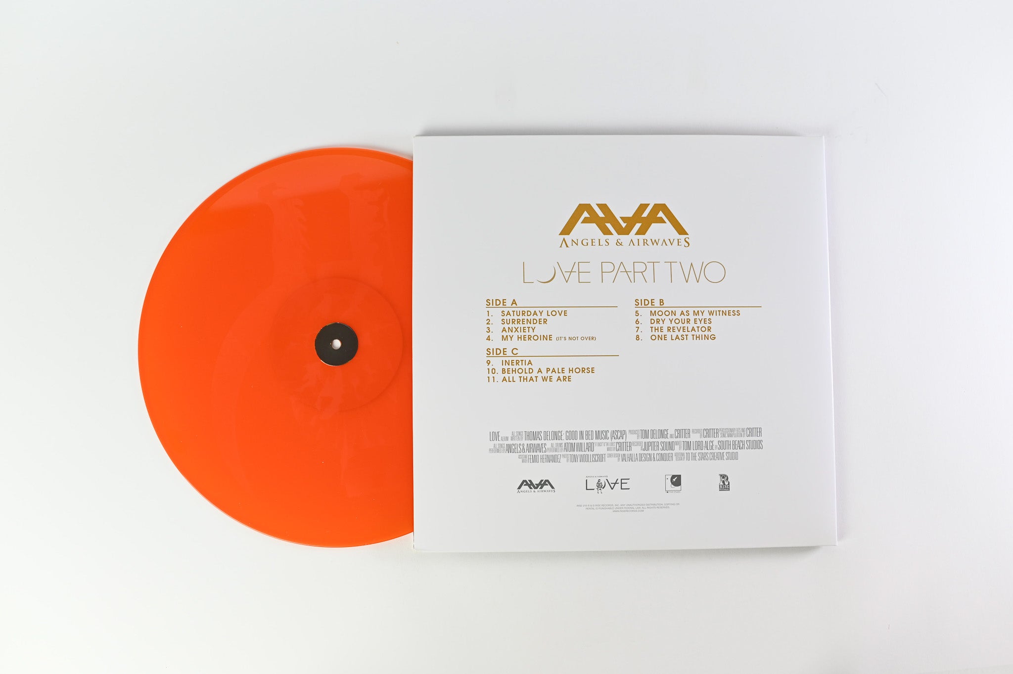 Angels & Airwaves - Love Part Two on Rise Records - Orange Crush Vinyl