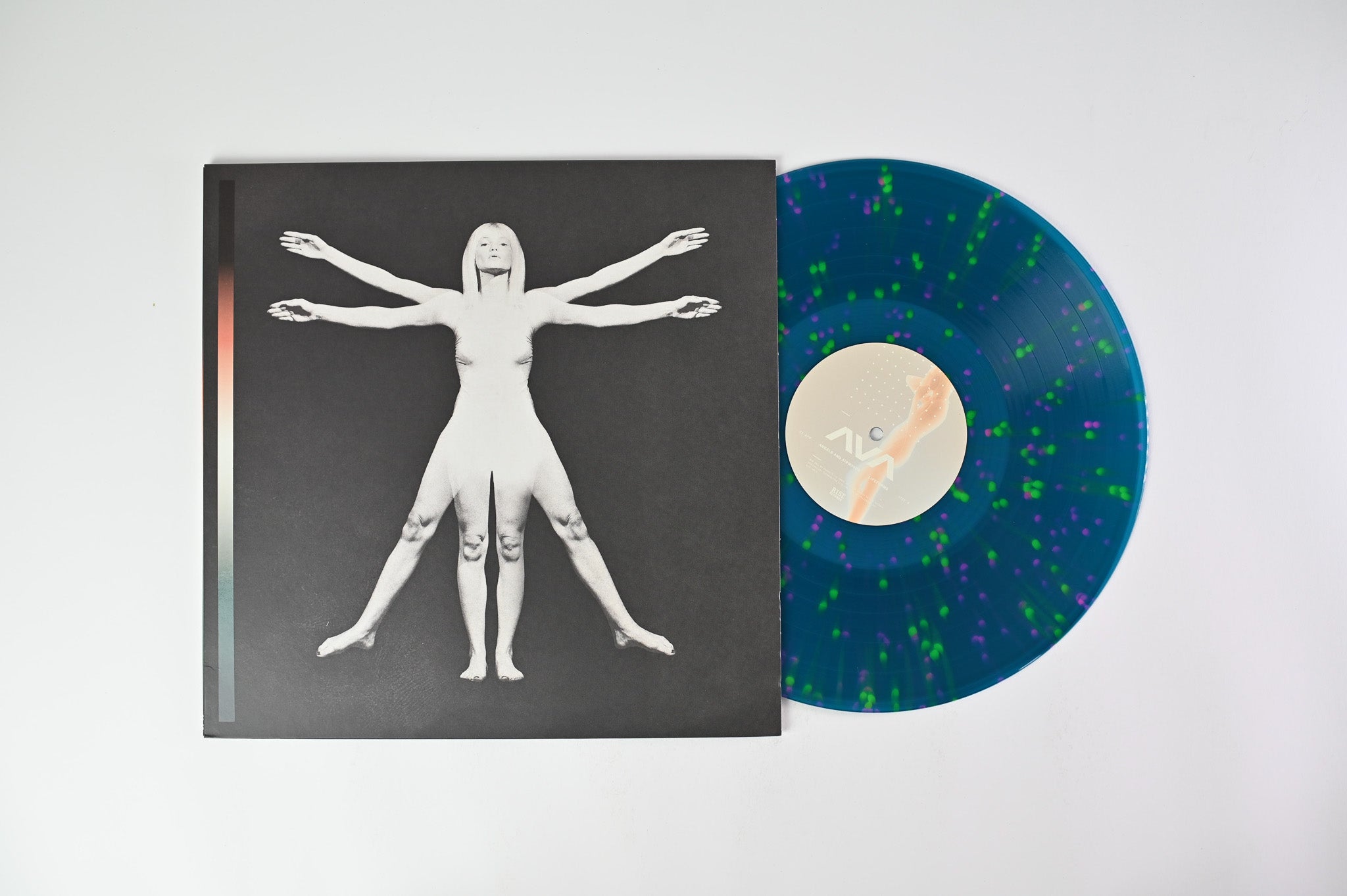 Angels & Airwaves - Lifeforms on Rise Aqua Blue With Neon Green & Magenta Splatter