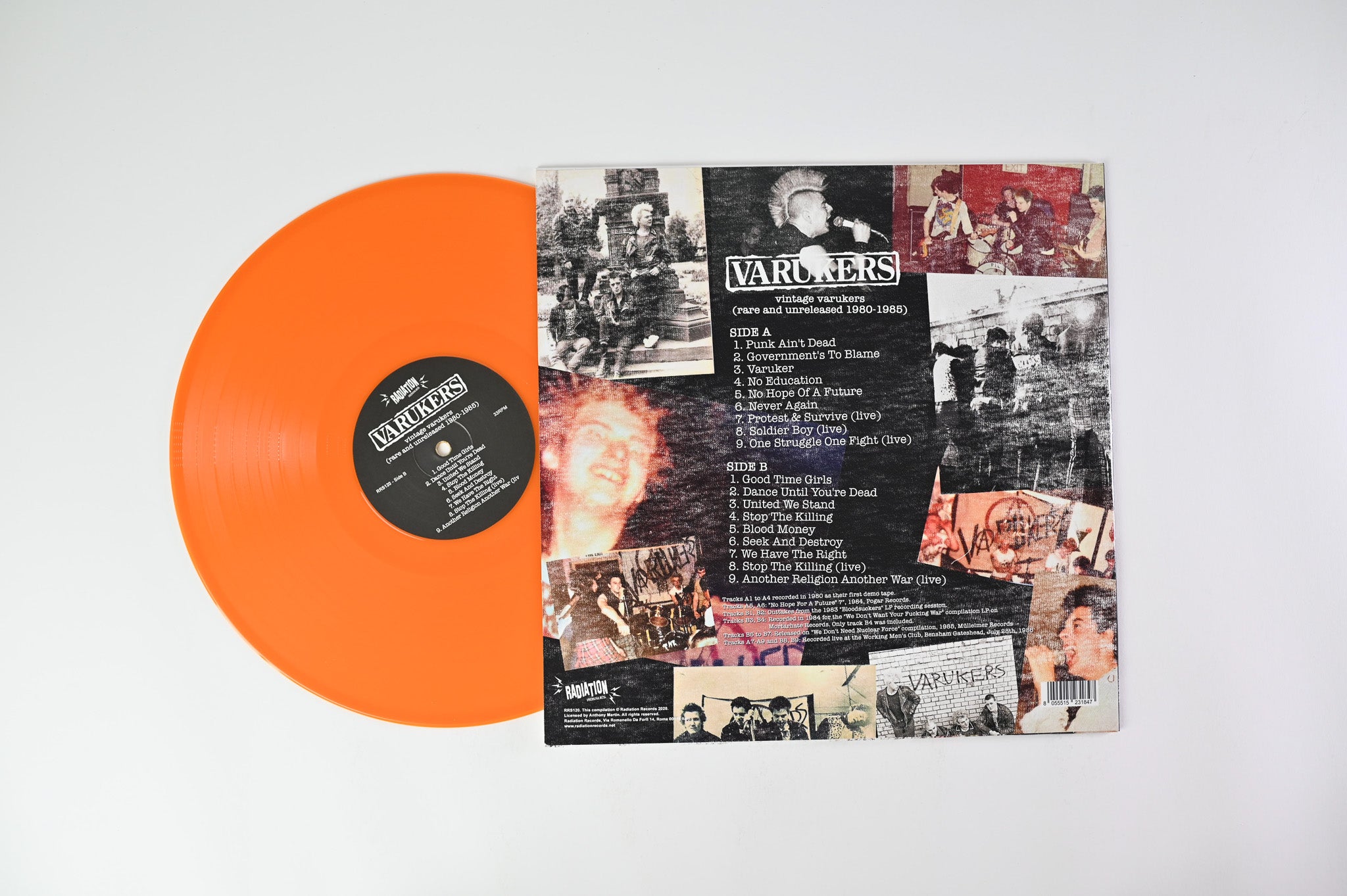 The Varukers - Vintage Varukers - Rare And Unreleased - 1980 - 1985 on Radiation Reissues Ltd Orange Vinyl