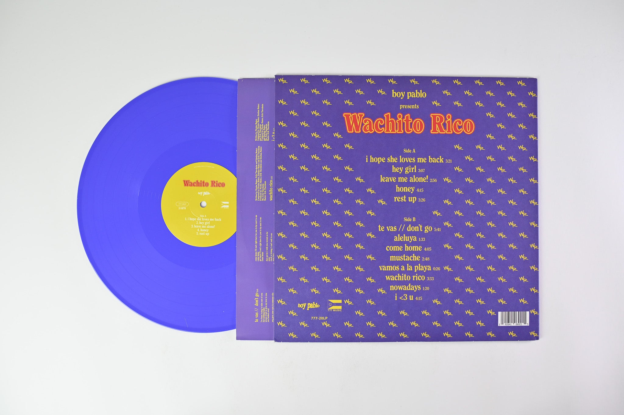 Boy Pablo - Wachito Rico on 777 Music - Purple Vinyl