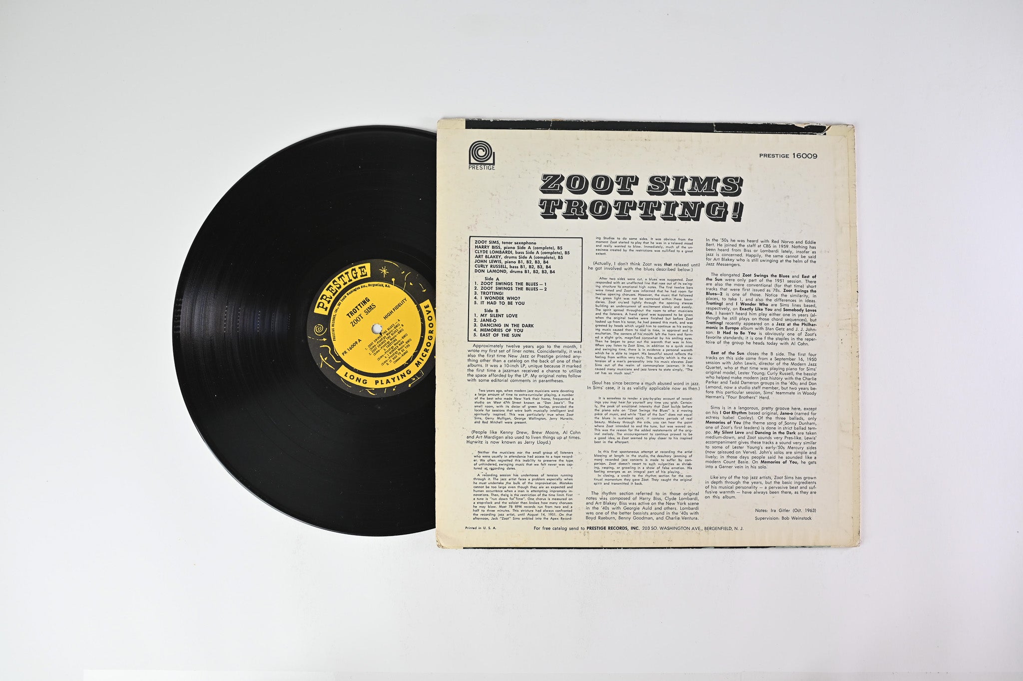 Zoot Sims - Trotting on Prestige – PR 16009