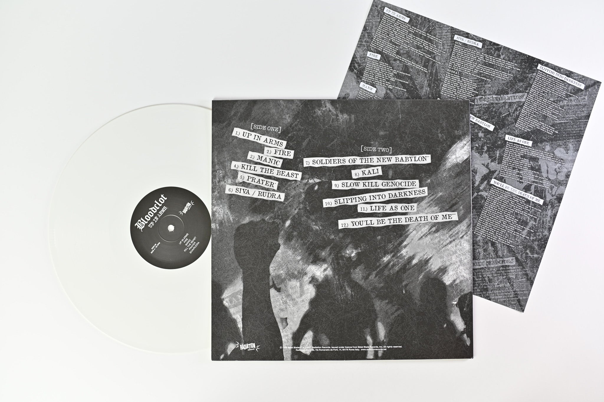 Bloodclot! - Up In Arms on Radiation Reissues - White Vinyl