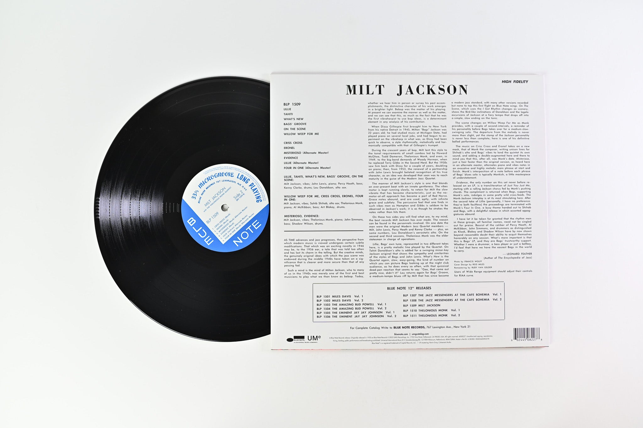 Milt Jackson - Milt Jackson With John Lewis, Percy Heath, Kenny Clarke, Lou Donaldson And The Thelonious Monk Quintet on Blue Note Classic Vinyl Series