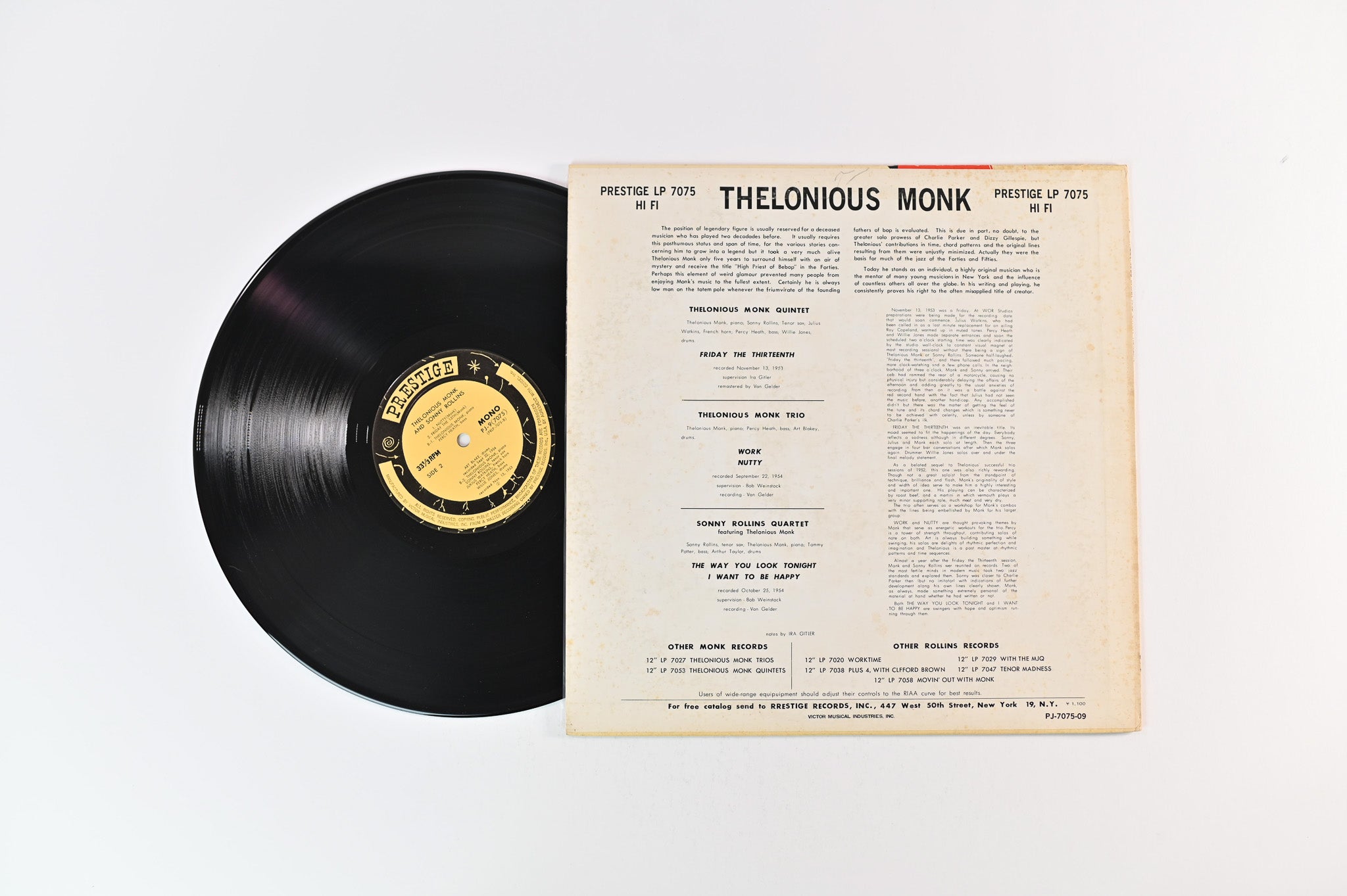 Thelonious Monk - Thelonious Monk / Sonny Rollins on Prestige Japanese pressing