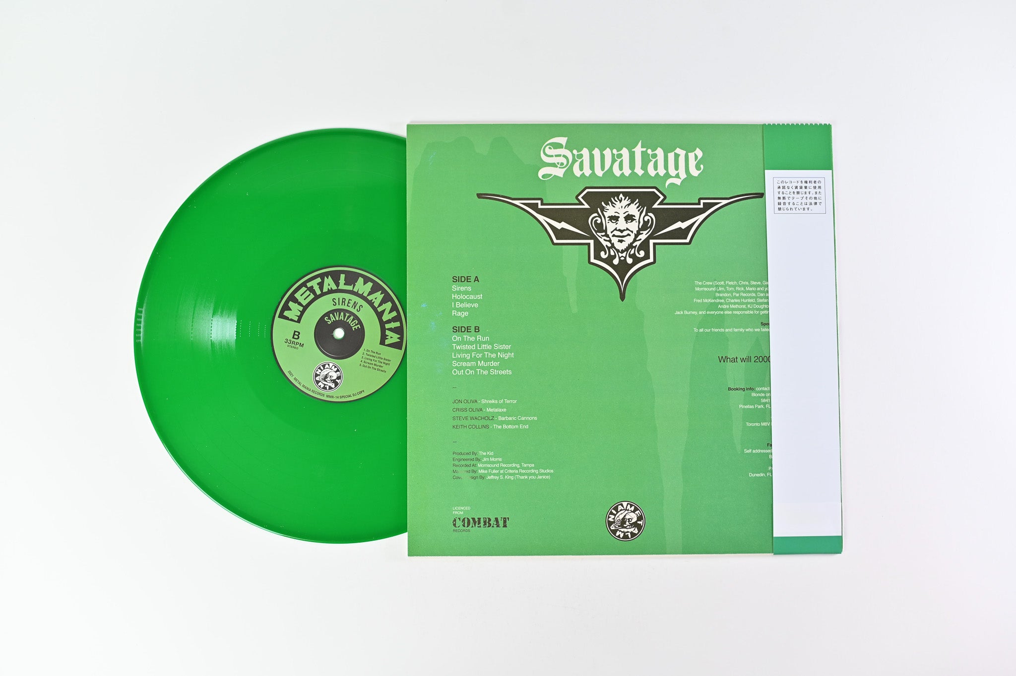 Savatage - Sirens Green Vinyl Unofficial Pressing