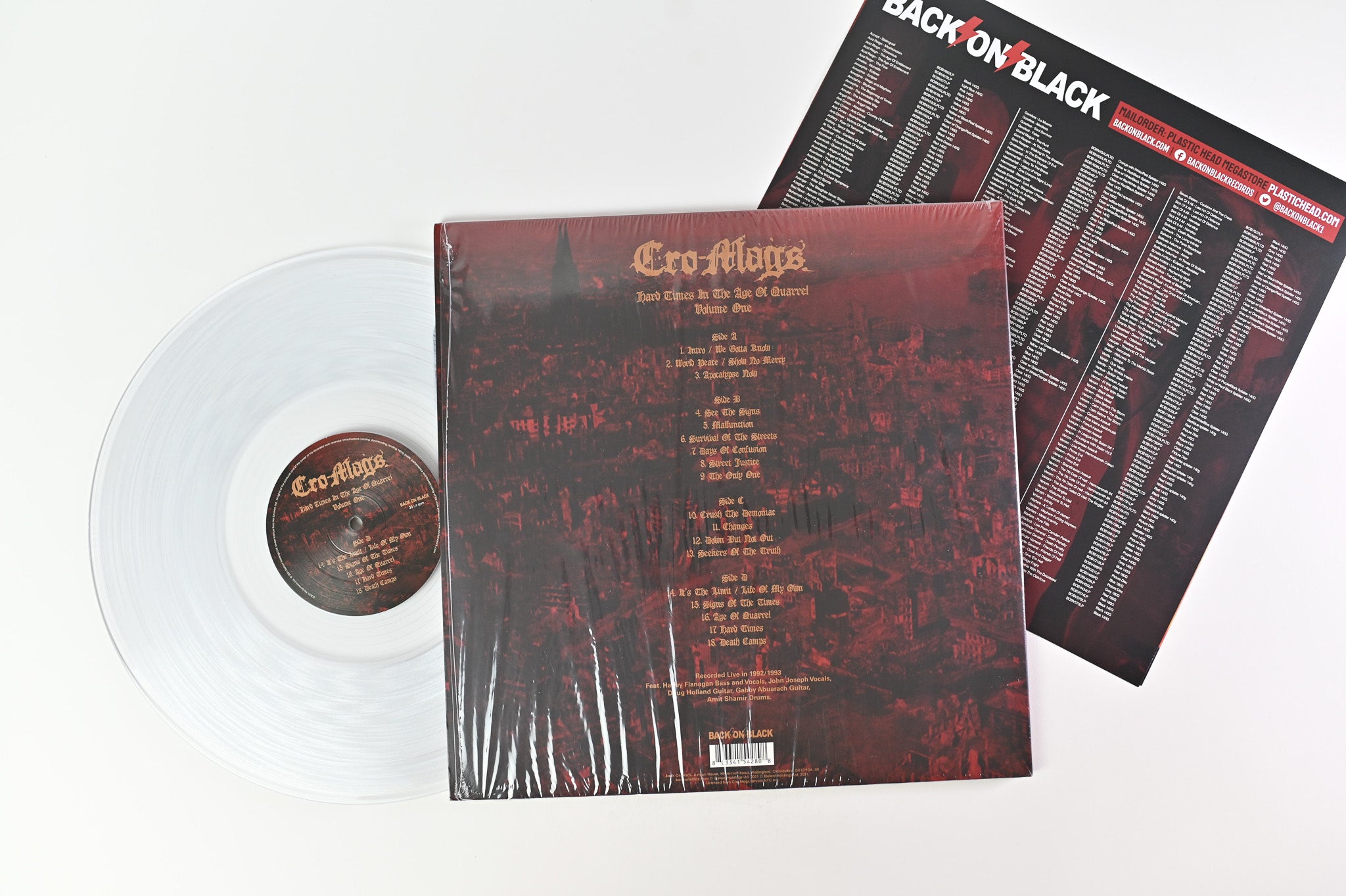 Cro-Mags - Hard Times In The Age Of Quarrel Vol. 1 on Back on Black Clear Vinyl Reissue