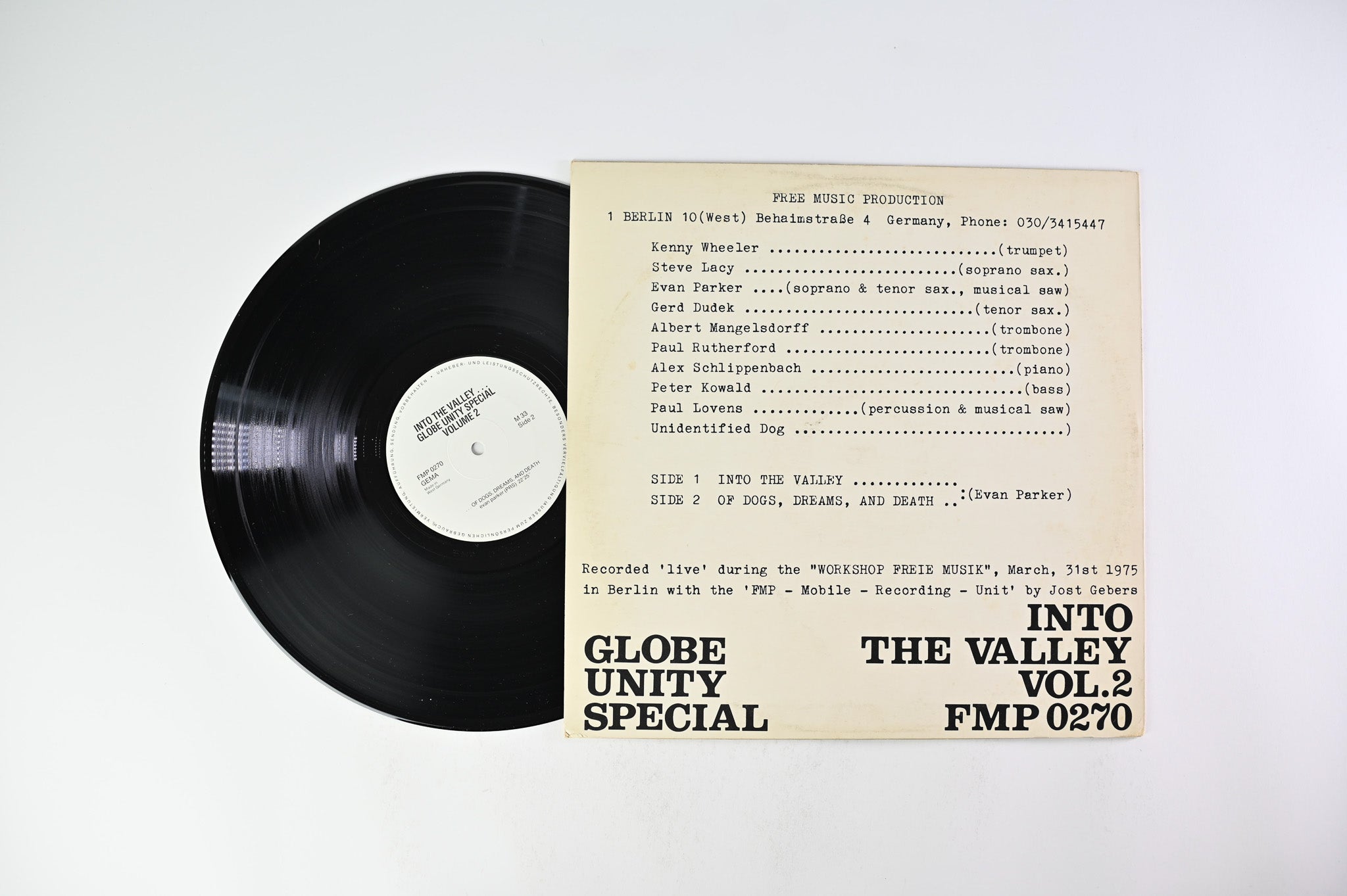 Globe Unity Orchestra - Into The Valley Vol. 2 on FMP - German pressing