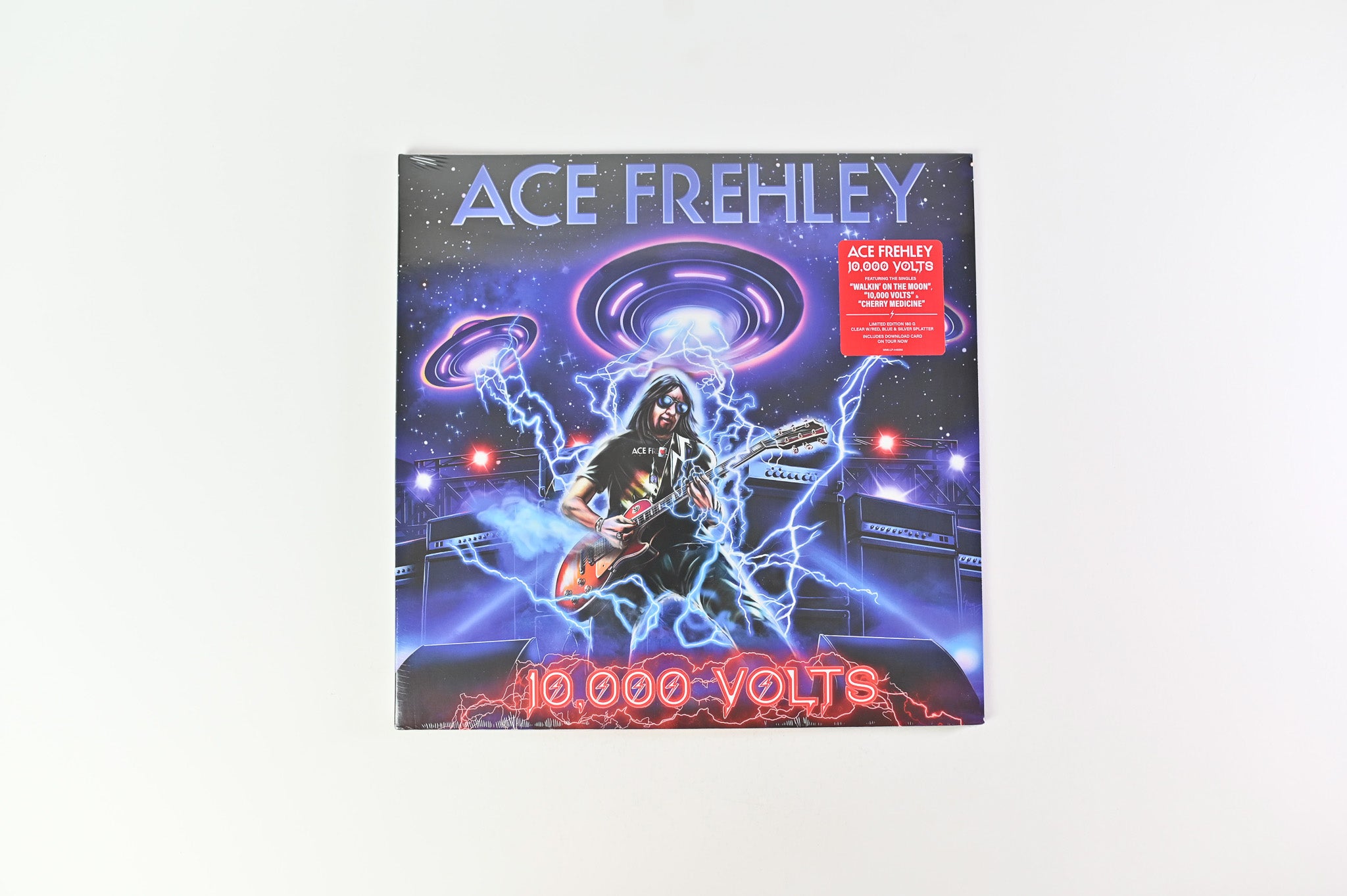 Ace Frehley - 10,000 Volts on MNRD Heavy Ltd Clear With Red Blue And Silver Splatter Sealed