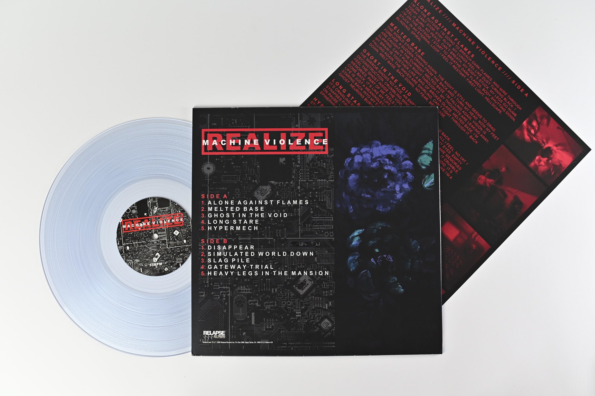 Realize - Machine Violence on Relapse Records Clear Vinyl