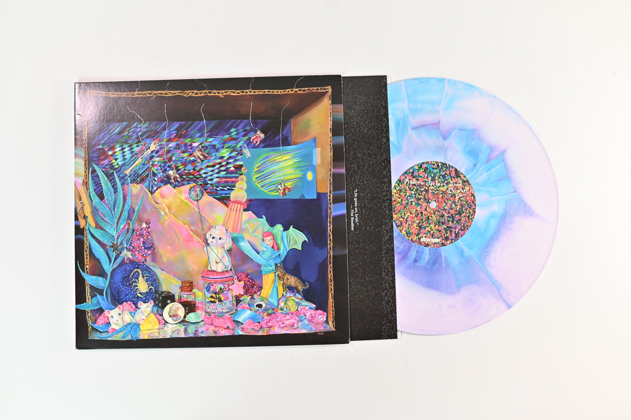 Andrew Jackson Jihad - Christmas Island on SideOneDummy Blue/Pink/White Swirl