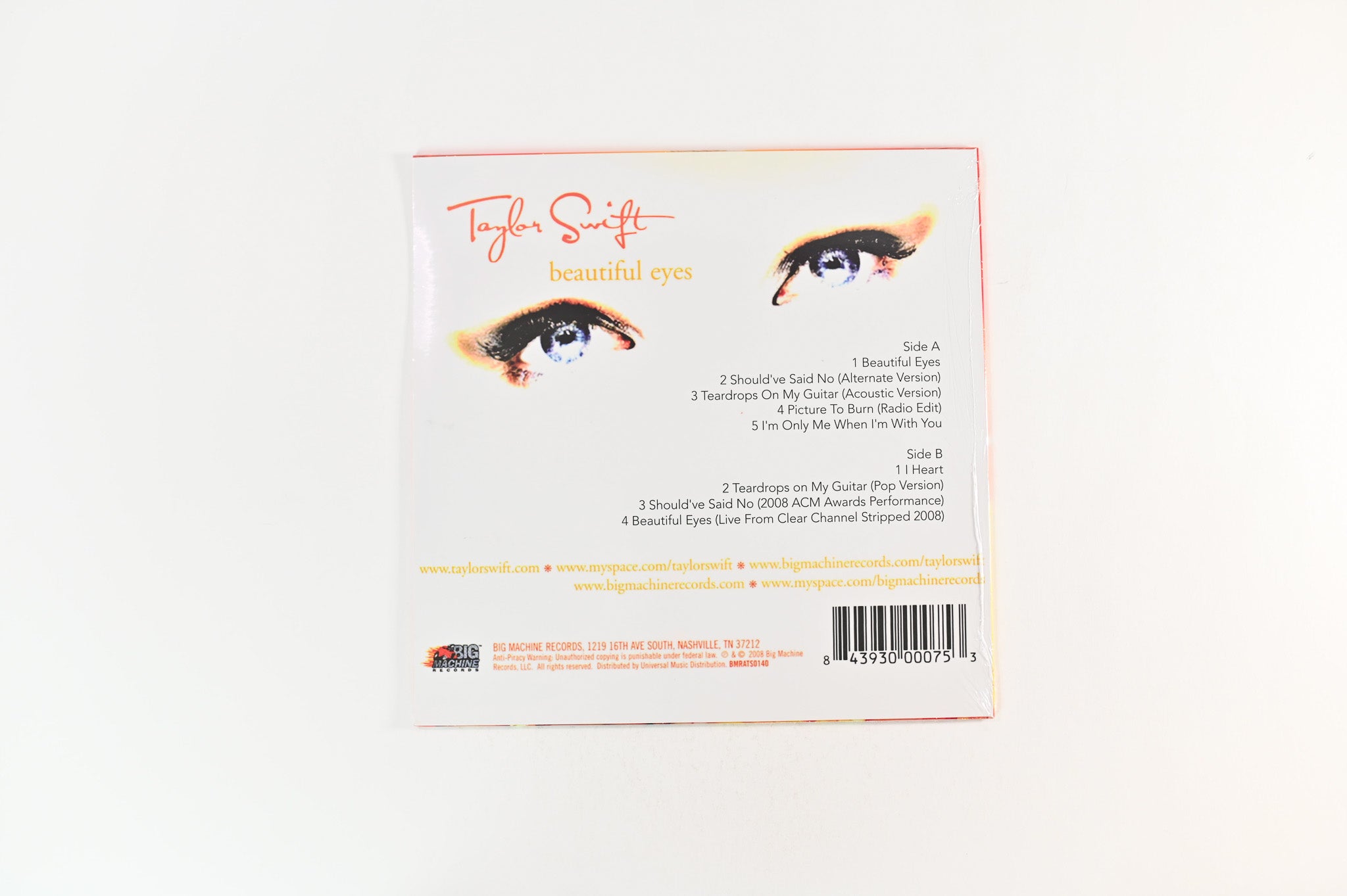 Taylor Swift - Beautiful Eyes Unofficial Pressing Sealed