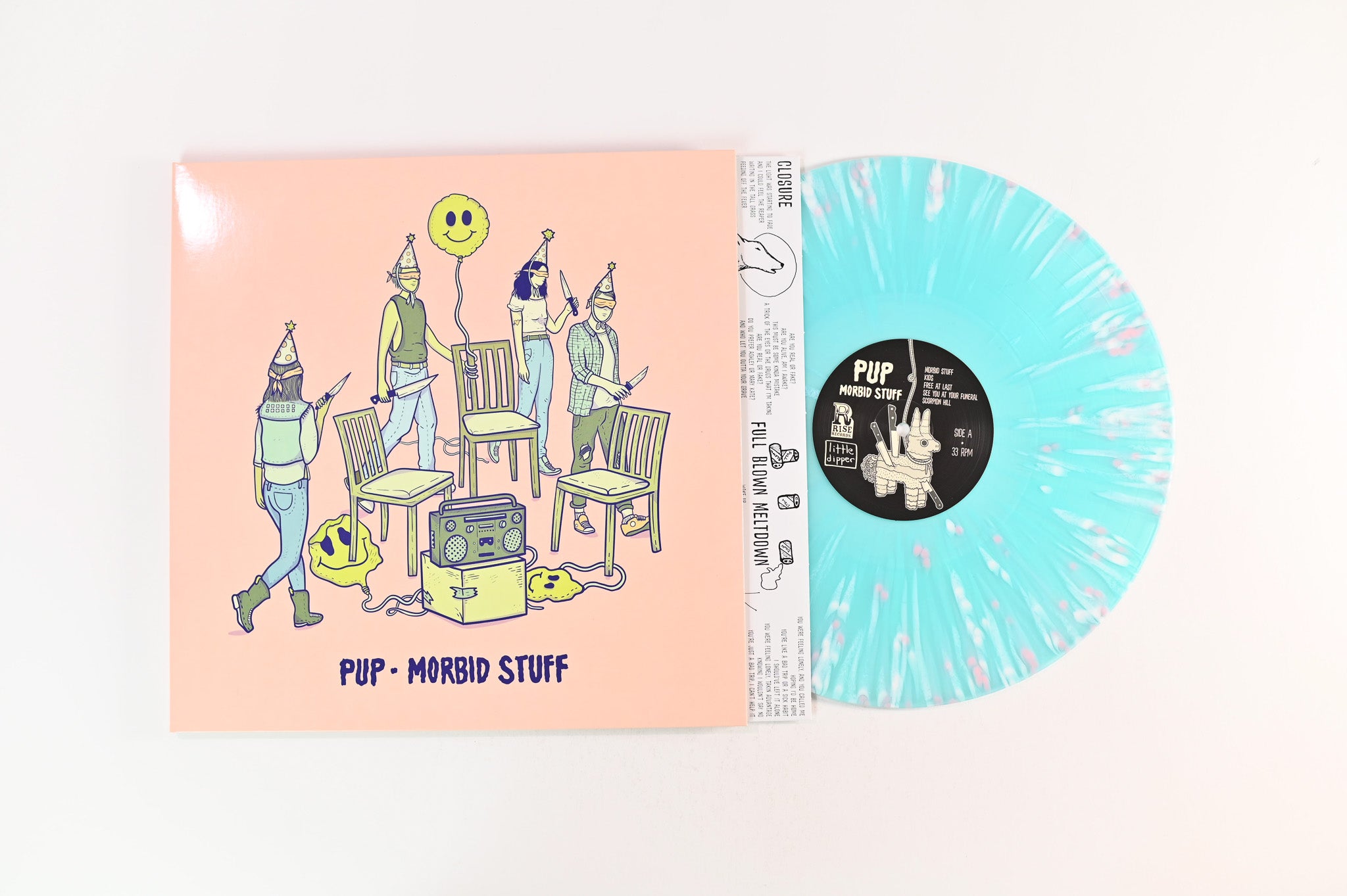 PUP - Morbid Stuff on Little Dipper Ltd Blue With Pink & White Splatter