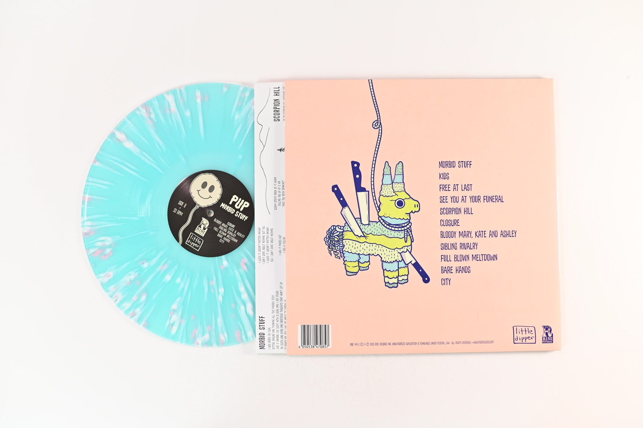 PUP - Morbid Stuff on Little Dipper Ltd Blue With Pink & White Splatter