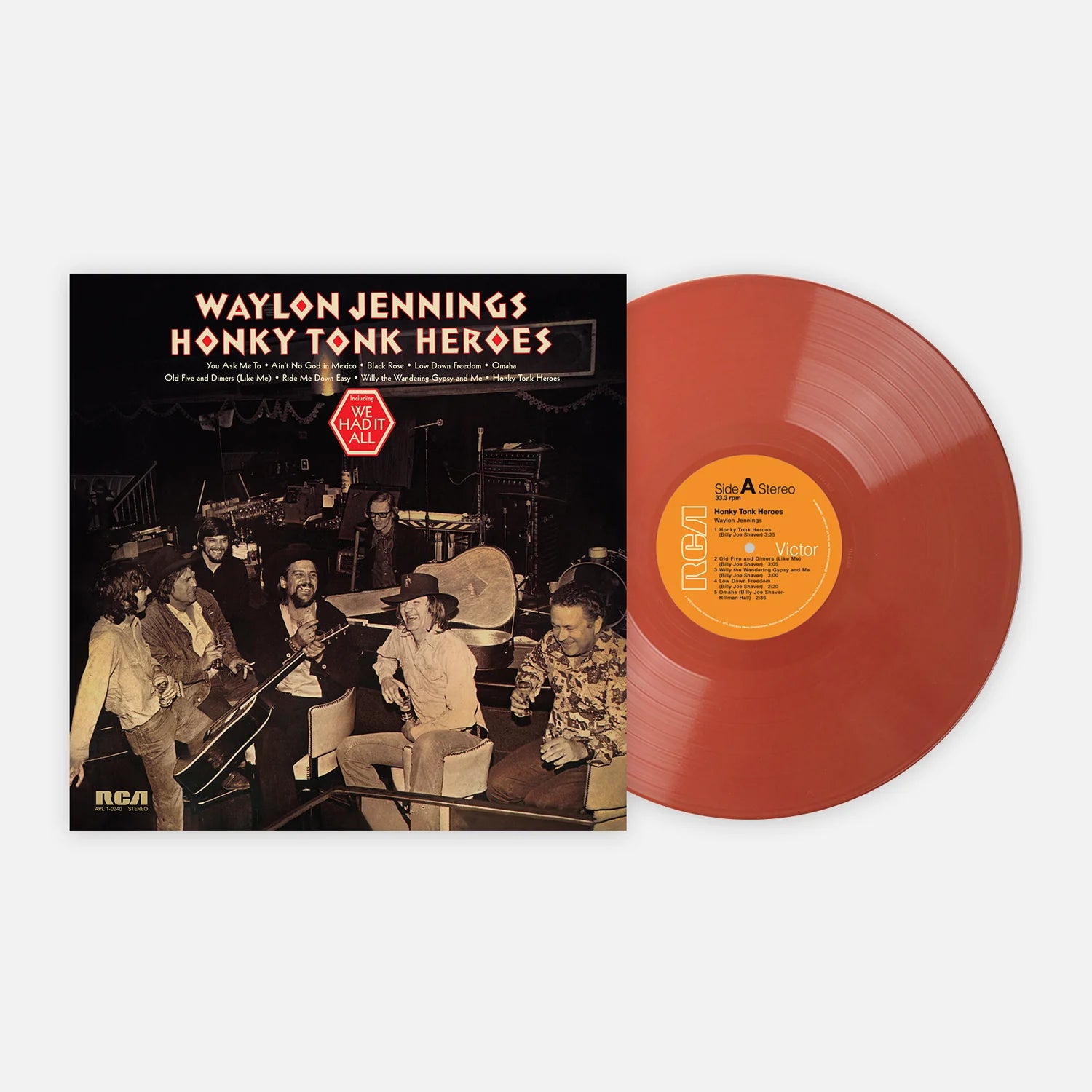 Waylon Jennings - Honky Tonk Heroes [Rust Colored Vinyl]