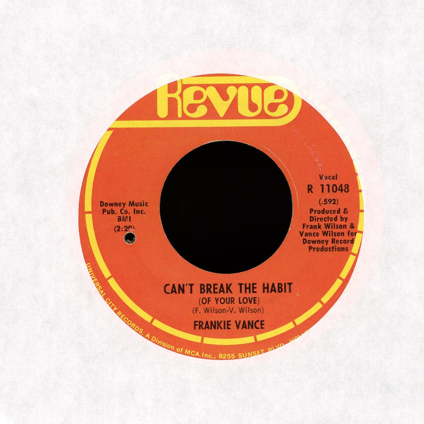 Frankie Vance - Can't Break The Habit (Of Your Love) / Do You Hear Me Baby? (Is Your Phone Line Clear?) on Revue Soul 45