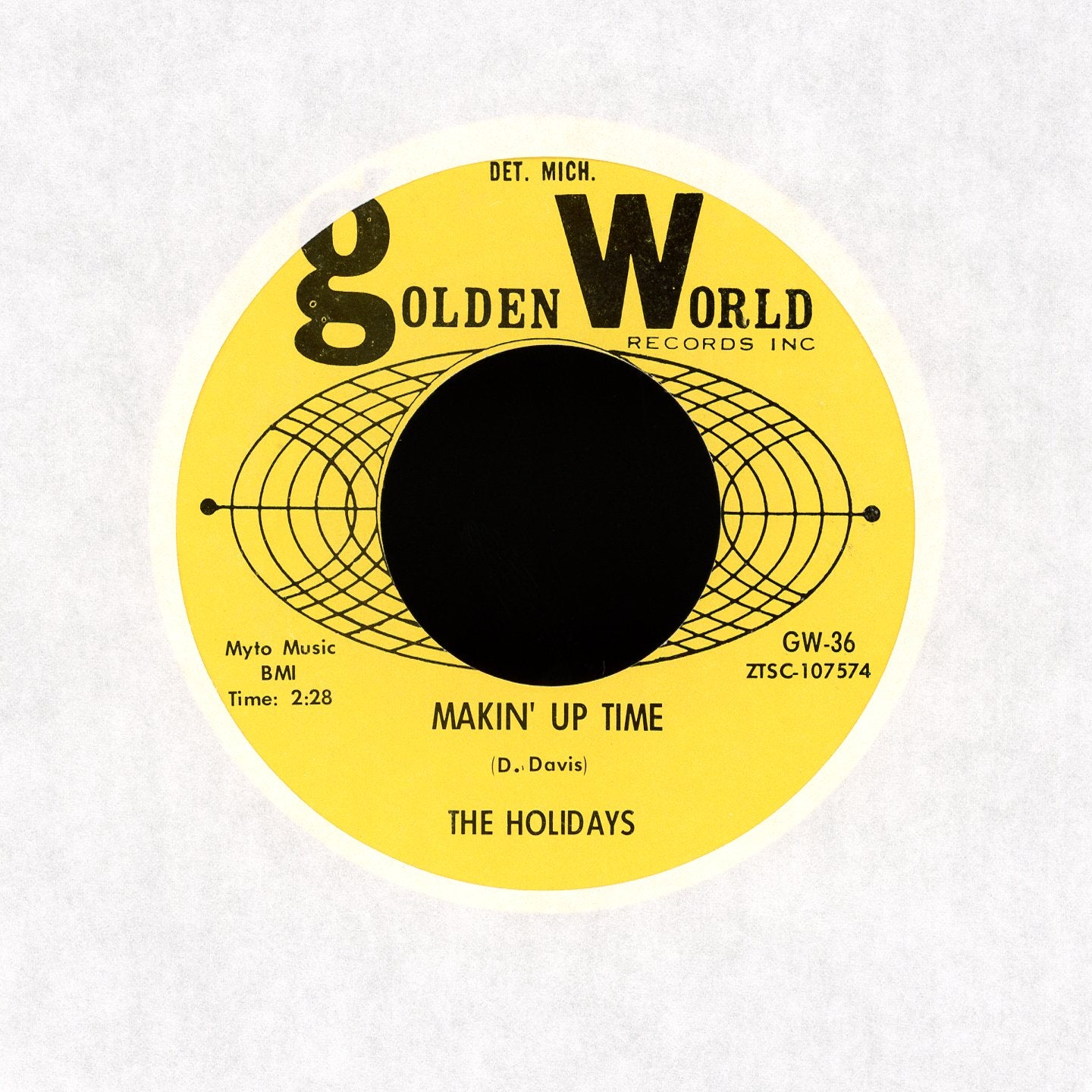 The Holidays - I’ll Love You Forever / Makin’ Up Time on Golden World Soul 45