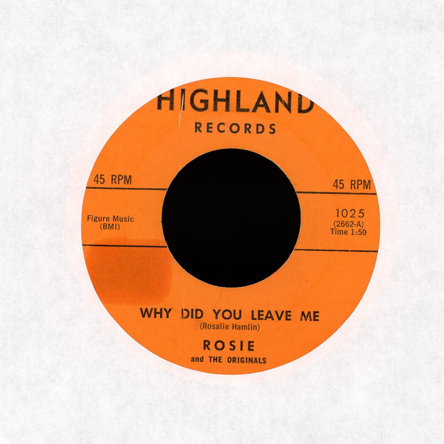 Rosie & The Originals - Why Did You Leave Me / Angel From Above on Highland Teen Doo Wop 45