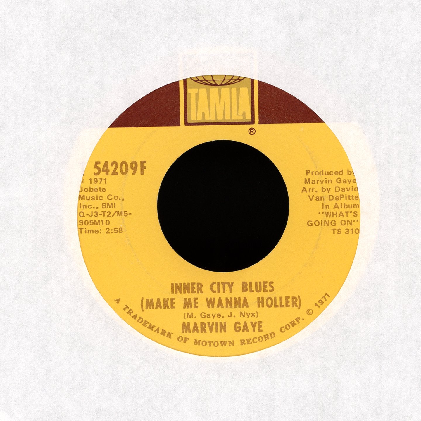 Marvin Gaye - Inner City Blues (Make Me Wanna Holler) / Wholy Holy on Tamla Soul 45