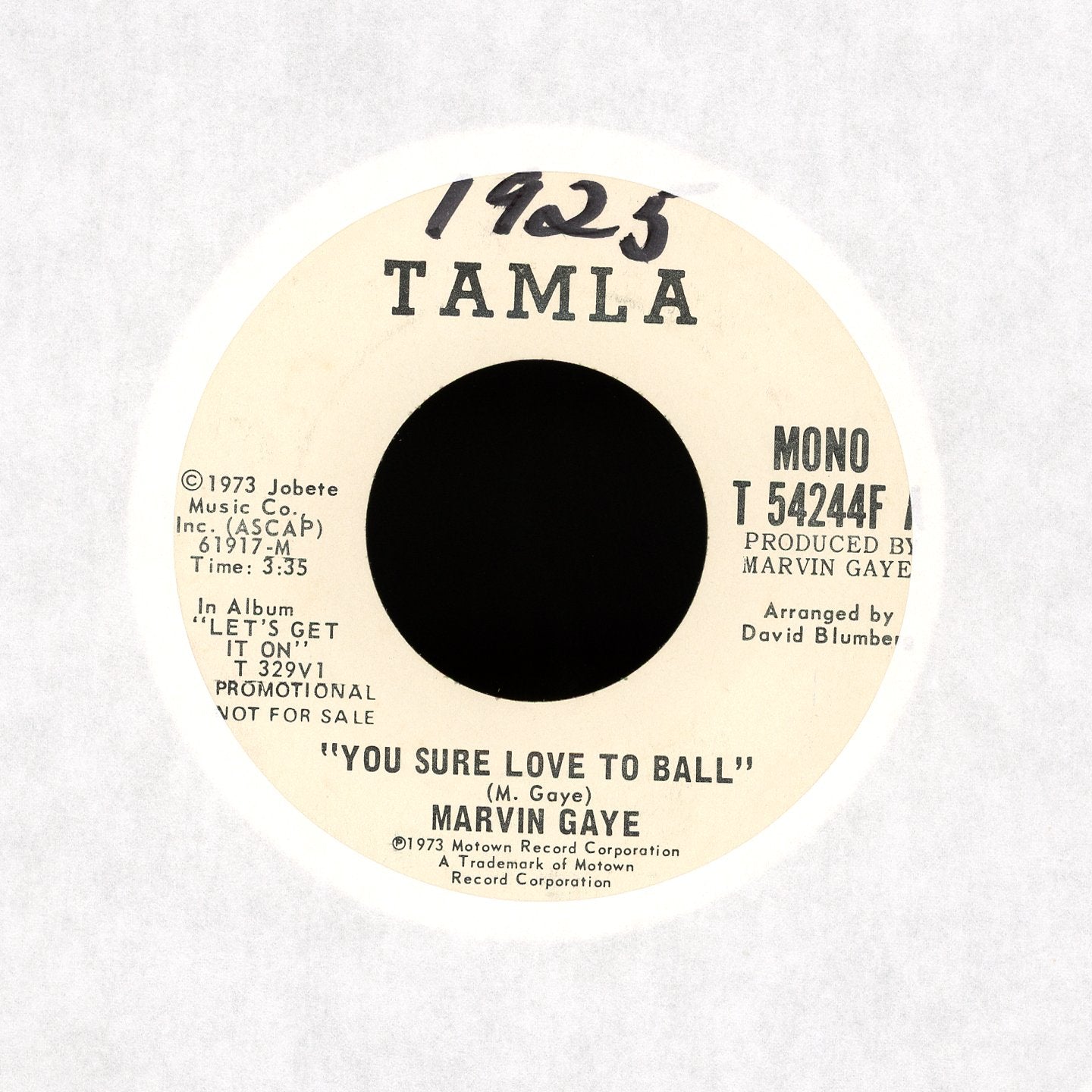 Marvin Gaye - You Sure Love To Ball on Tamla Promo Soul 45